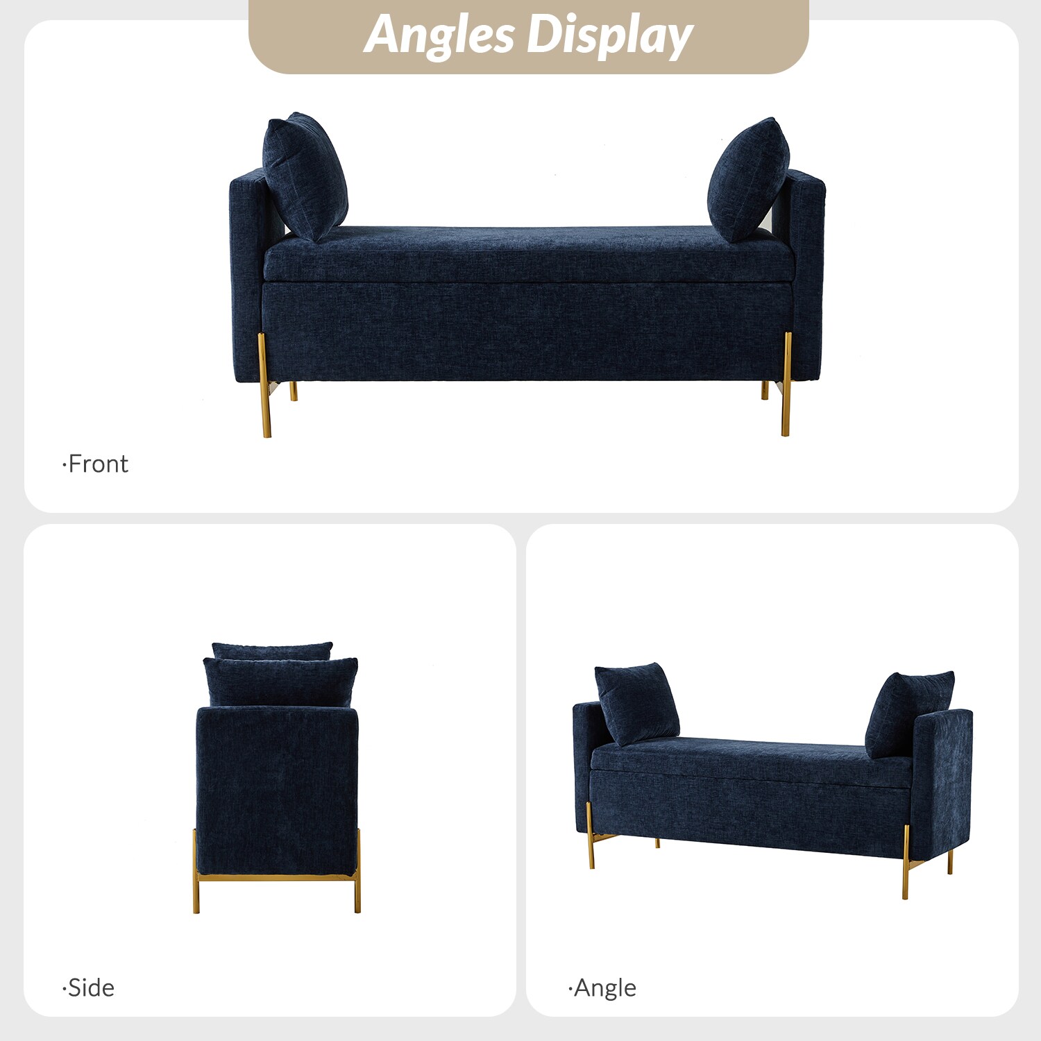 14 Karat Home BEM0876-NAV bench - View #7