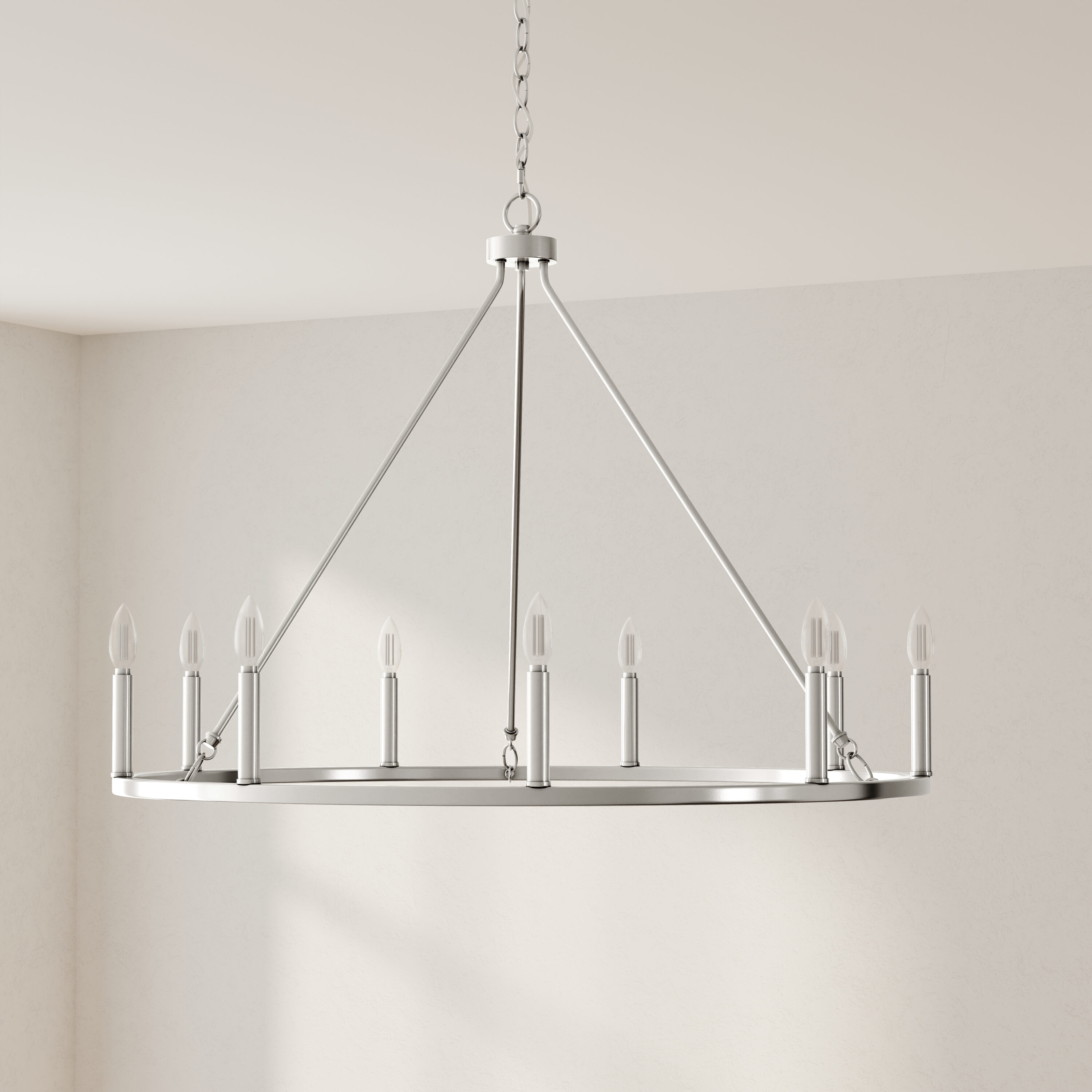 Gilliam 9-Light Brushed Nickel Circular Chandelier