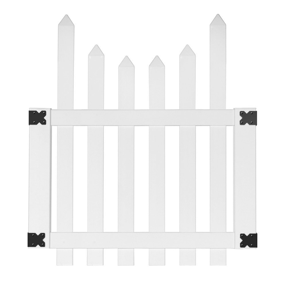 Outdoor Essentials PicketLock 4-ft H x 3.5-ft W White Vinyl Scallop Fence Gate Kit (Unassembled)