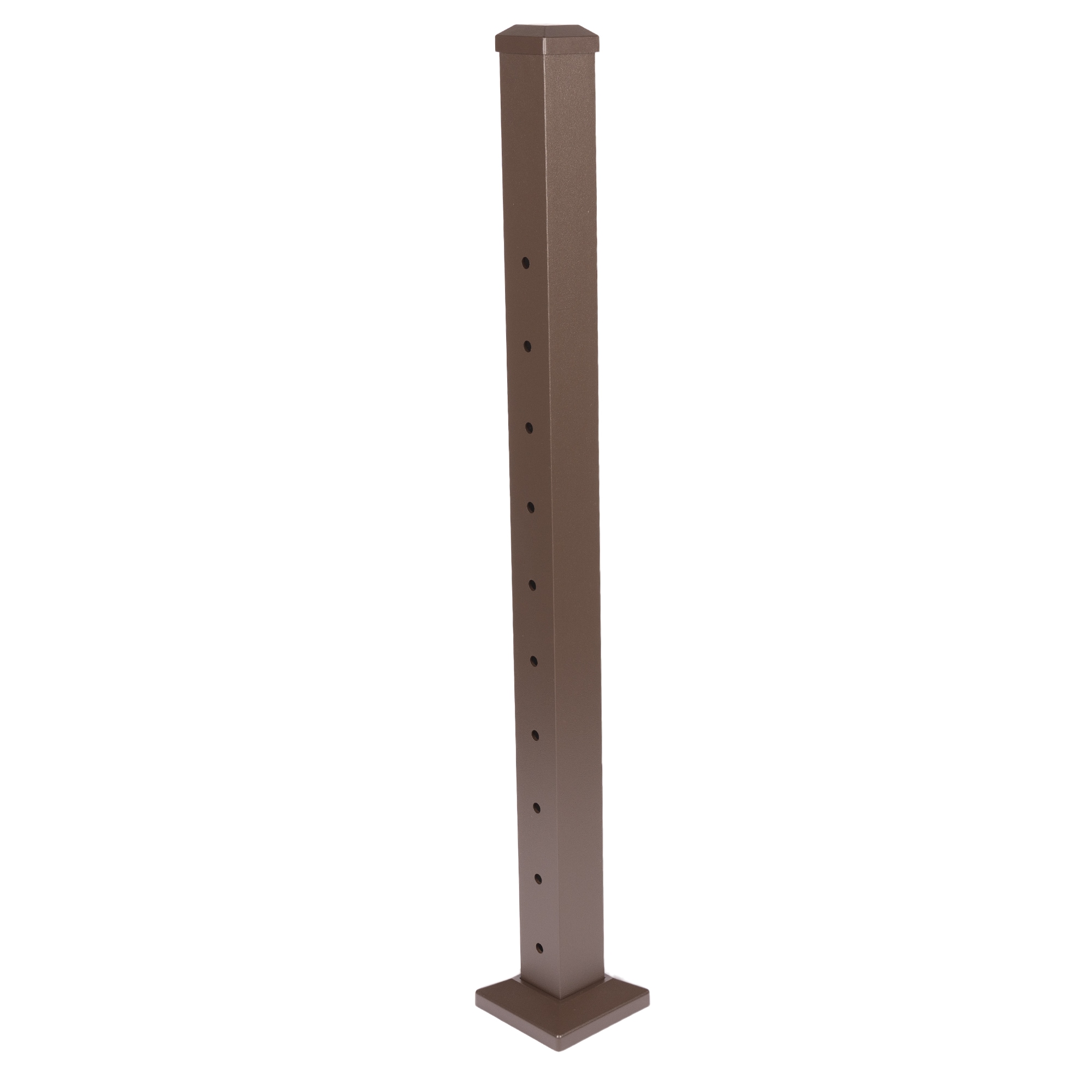 Deckorators 398796 2-1/2-in x 2-1/2-in x 3-1/4-ft Weathered brown Aluminum Deck End post