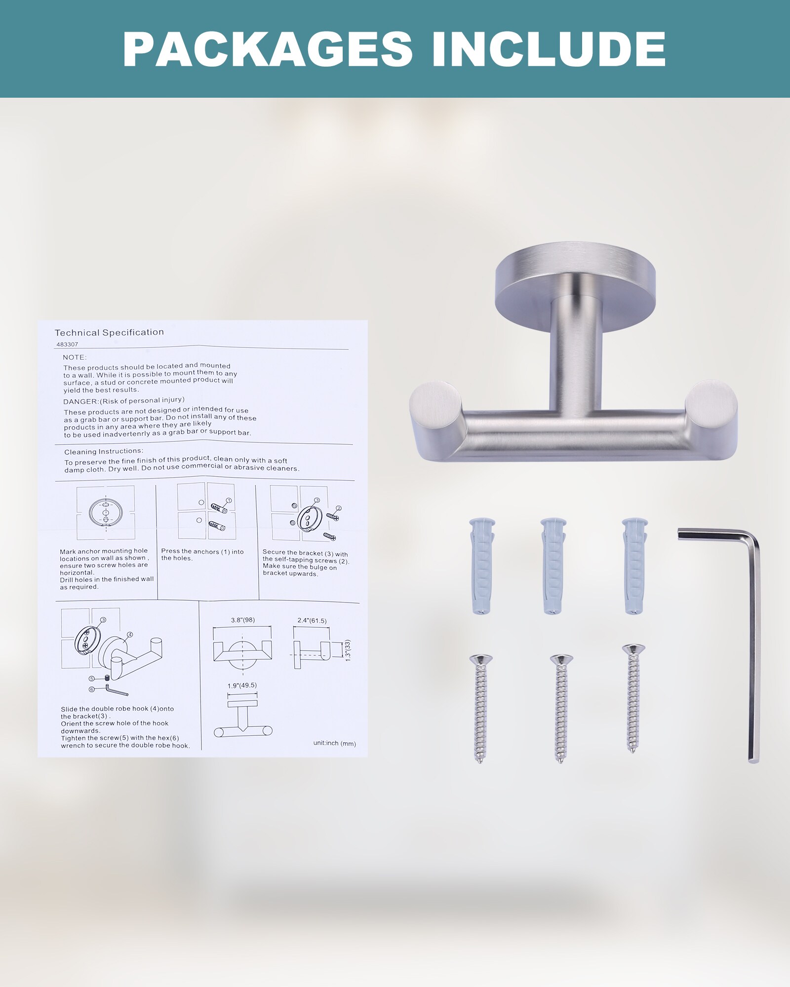 WOWOW 483307 Robe-Hooks - View #5