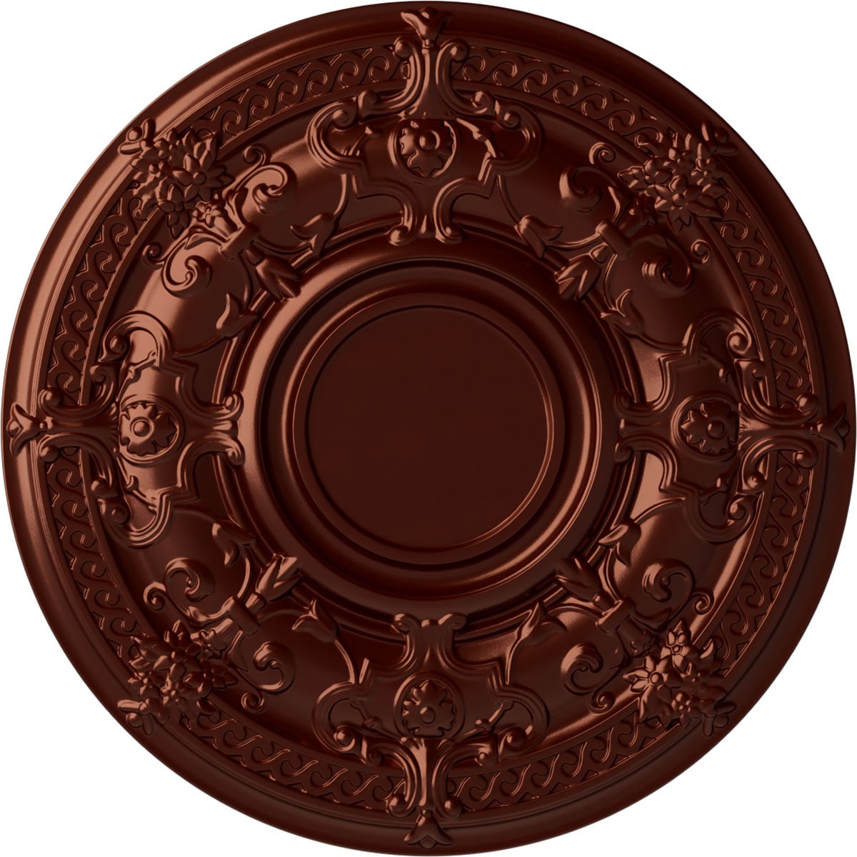 Ekena Millwork CM33DAACS Dauphine 33.875-in W x 33.875-in L Painted Antique Copper Polyurethane Whole Ceiling Medallion