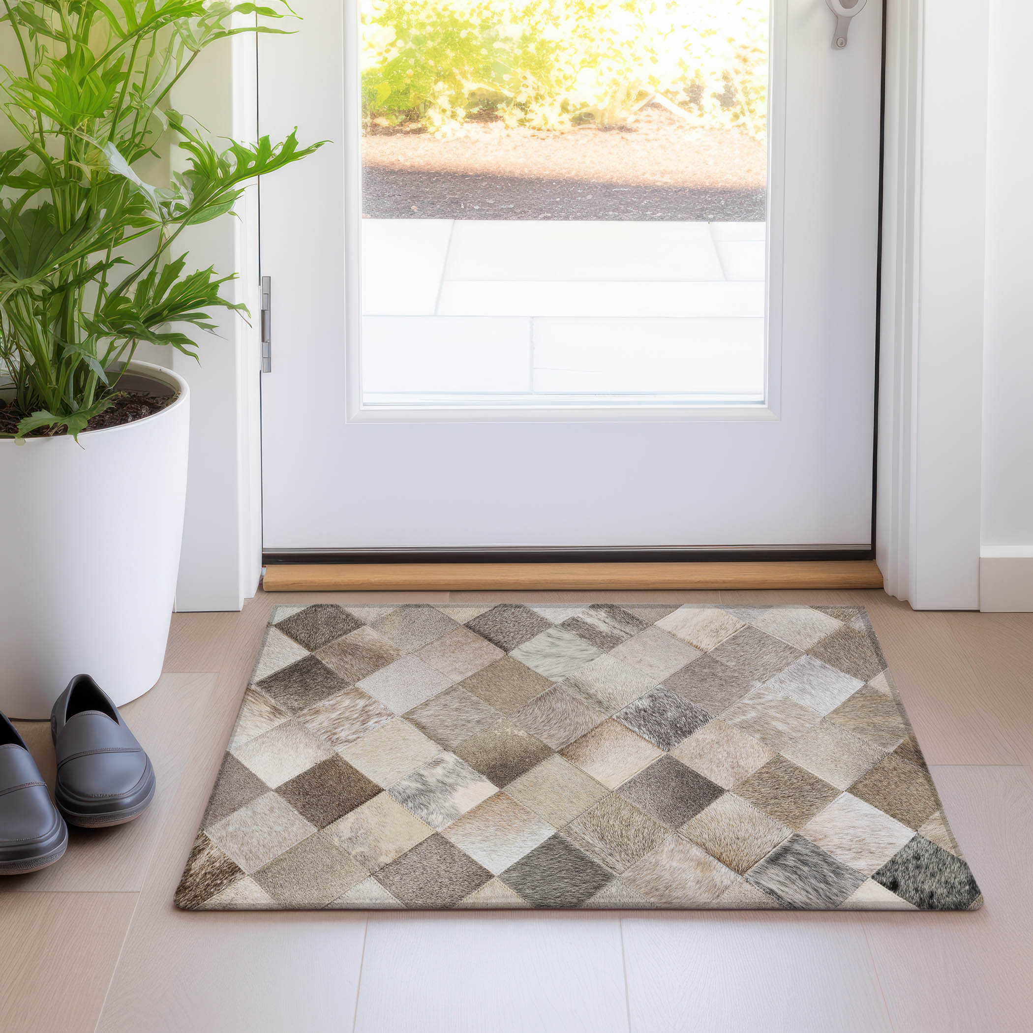 Addison Rugs AMF98GY20X30 Mayfield AMF98GY 2 x 3 (ft) Loomed Polyester Gray Rectangular Indoor Abstract Machine washable Area rug