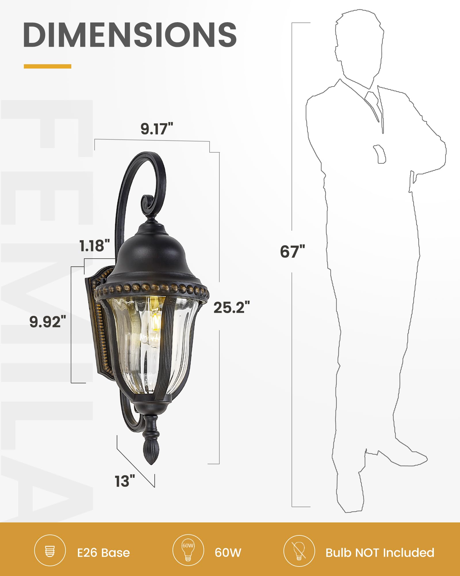 LTMATE LS4FX80B BK Outdoor-Wall-Lighting - View #2