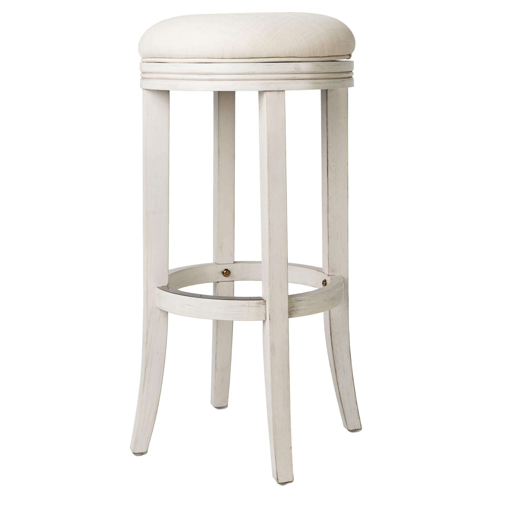 Maven Lane ML104803-FBS-WT Eva Bar Stool in White Oak Finish w/ Natural Color Fabric Upholstery