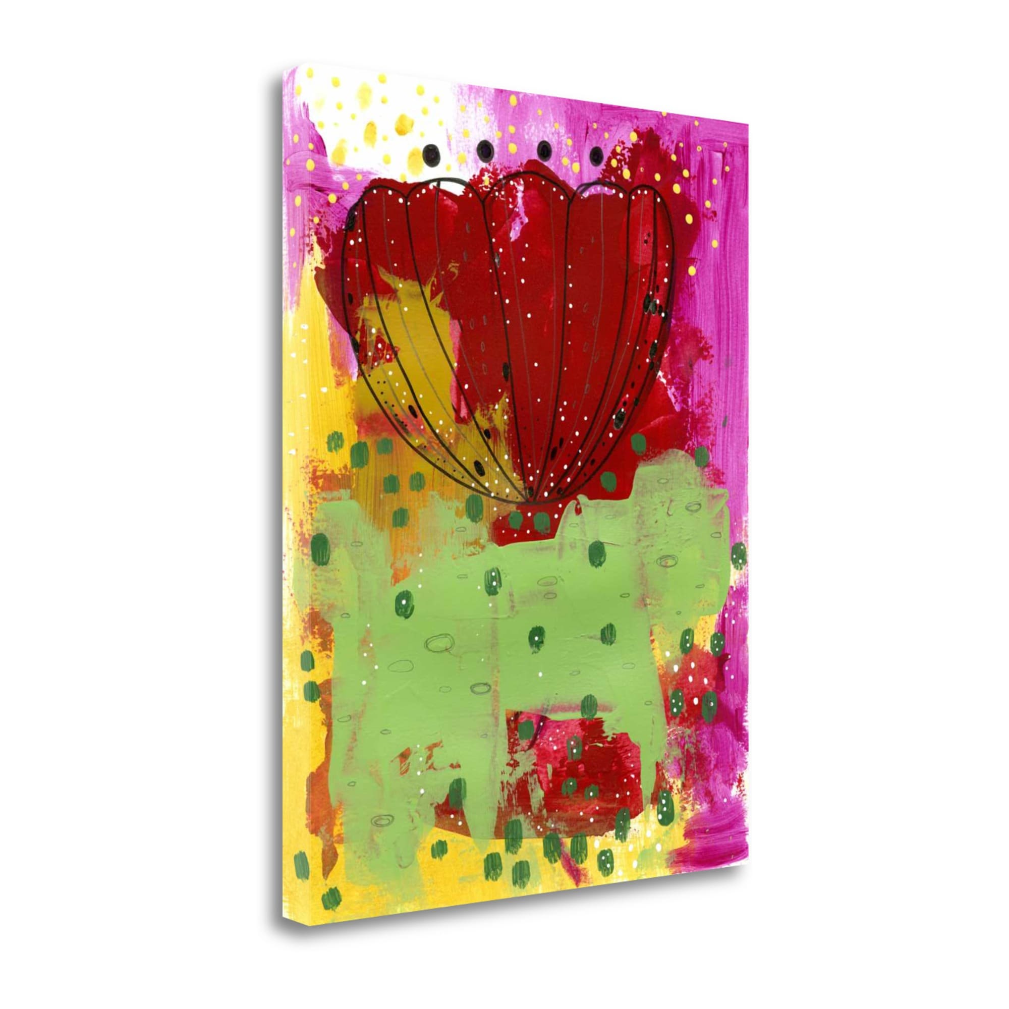 Tangletown Fine Art SBSO1052-1823C Red Flower Abstract Sarah Ogren 23-in H x 18-in W Abstract Print on Canvas