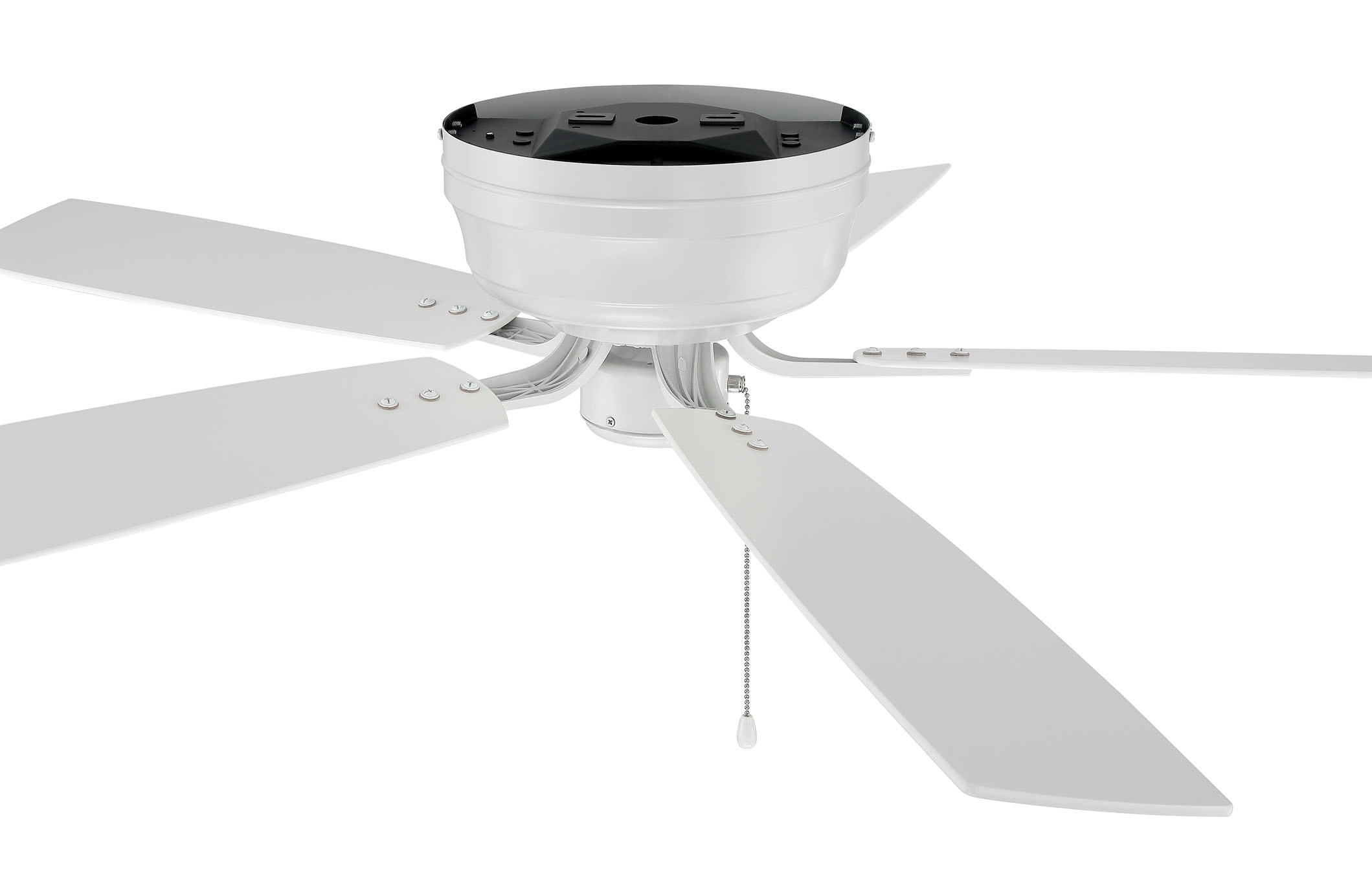 White 52" Low Profile Ceiling Fan with Reversible Blades