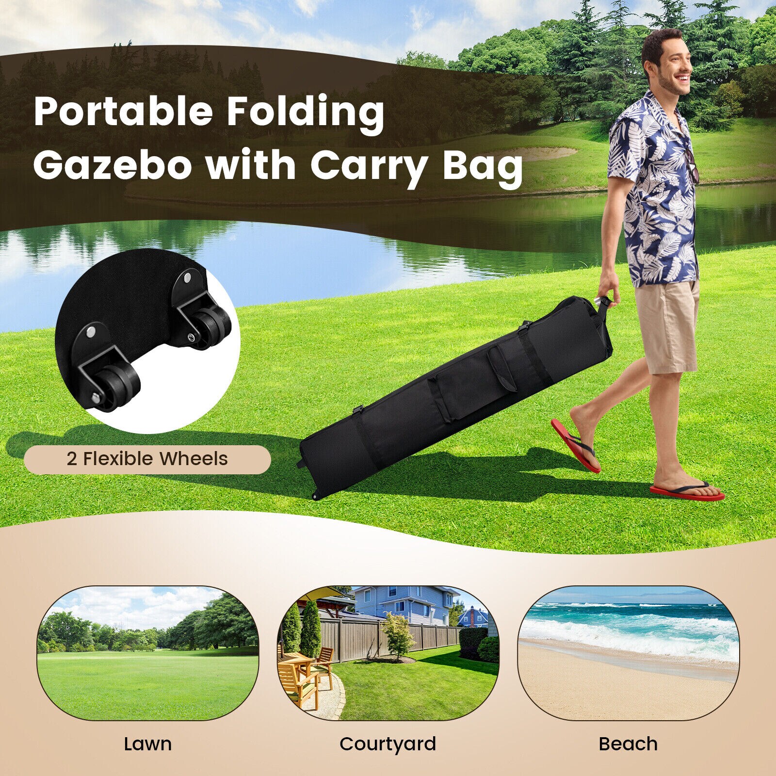 WELLFOR NCHY-963PLCWH Wood-Resin-Gazebos - View #6