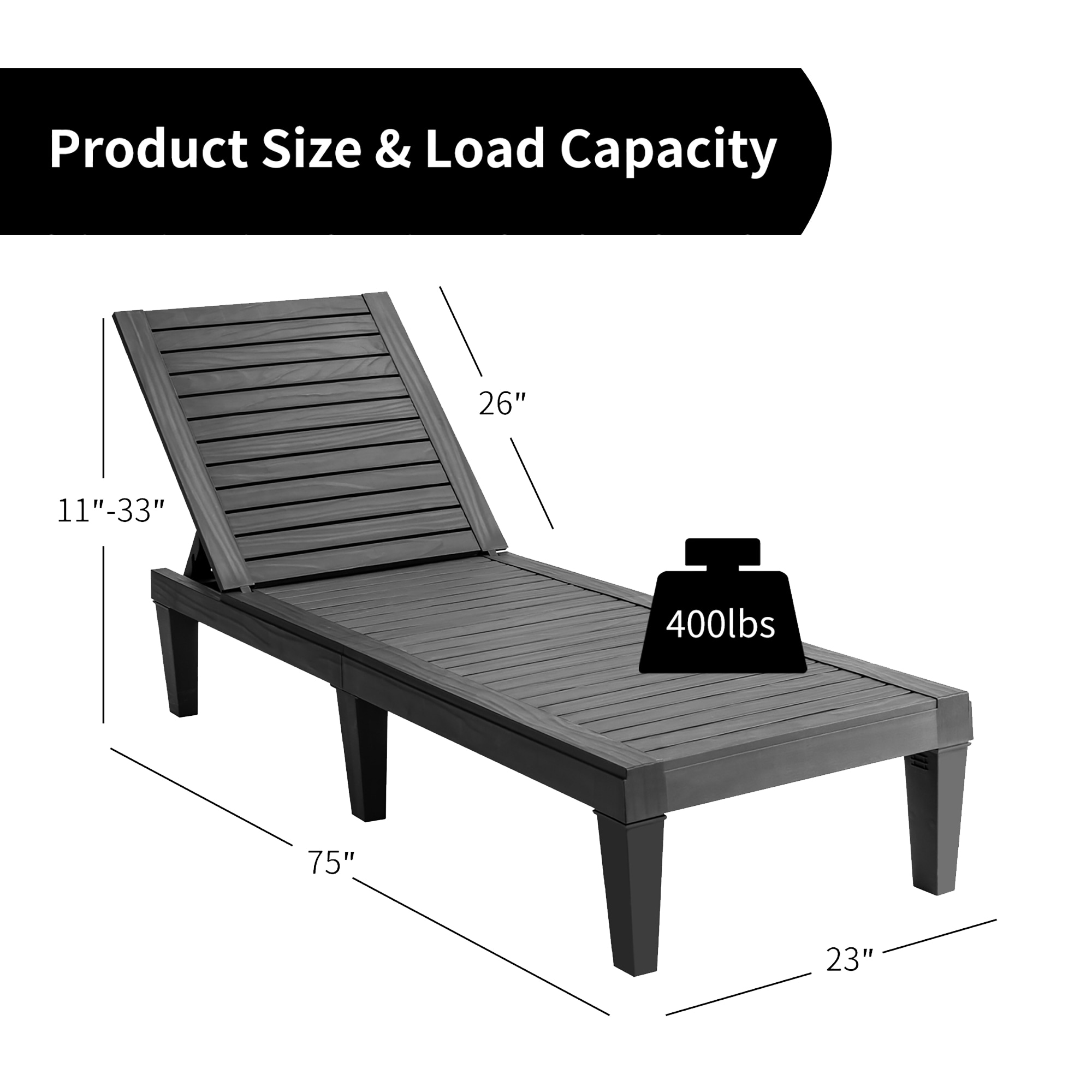 Costway Outdoor Chaise Lounge Adjustable Patio Reclining Lounger Chair ...