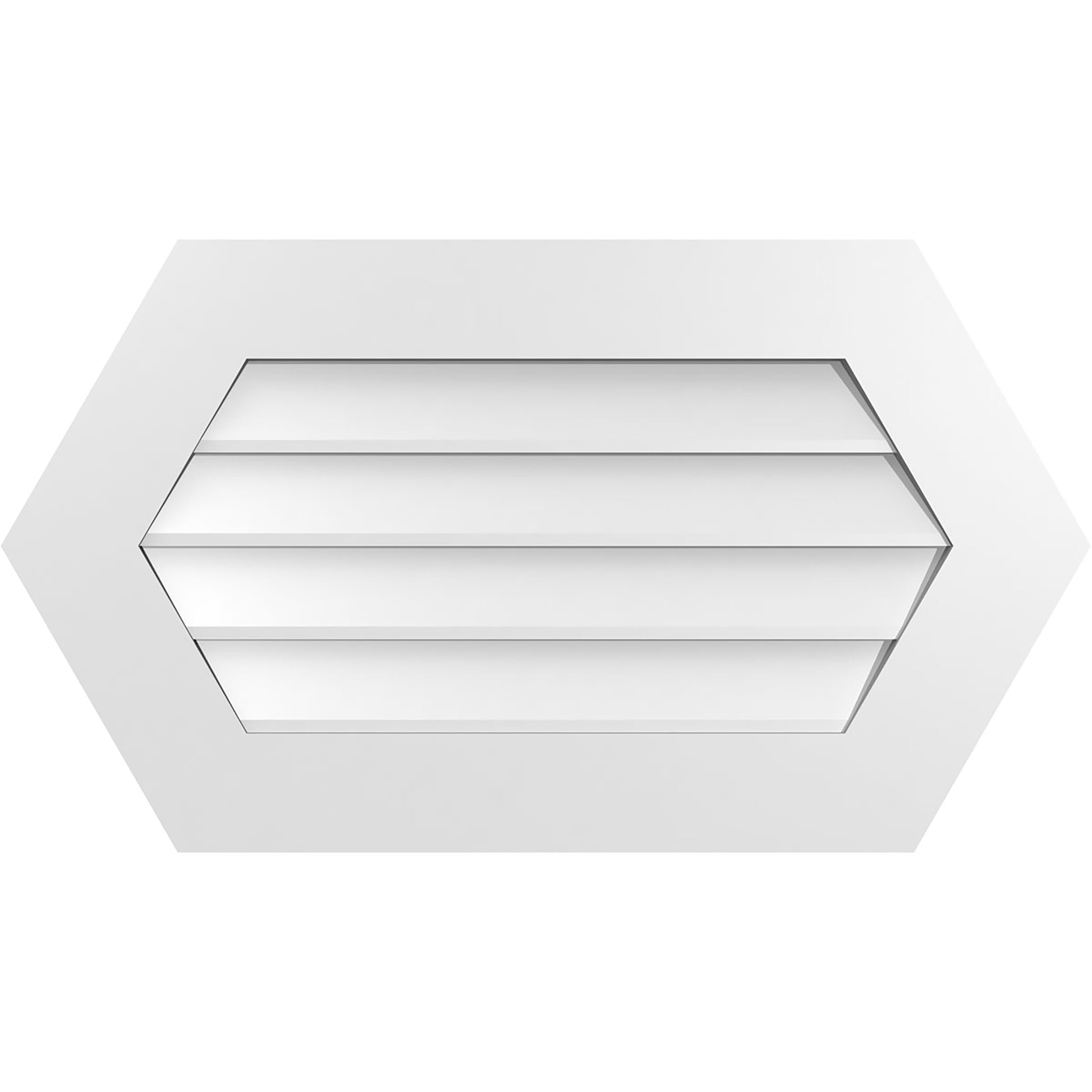 Ekena Millwork GVPHP32X1801SN 32-Inches x 18-Inches Off-white Peaked PVC Gable Louver Vent
