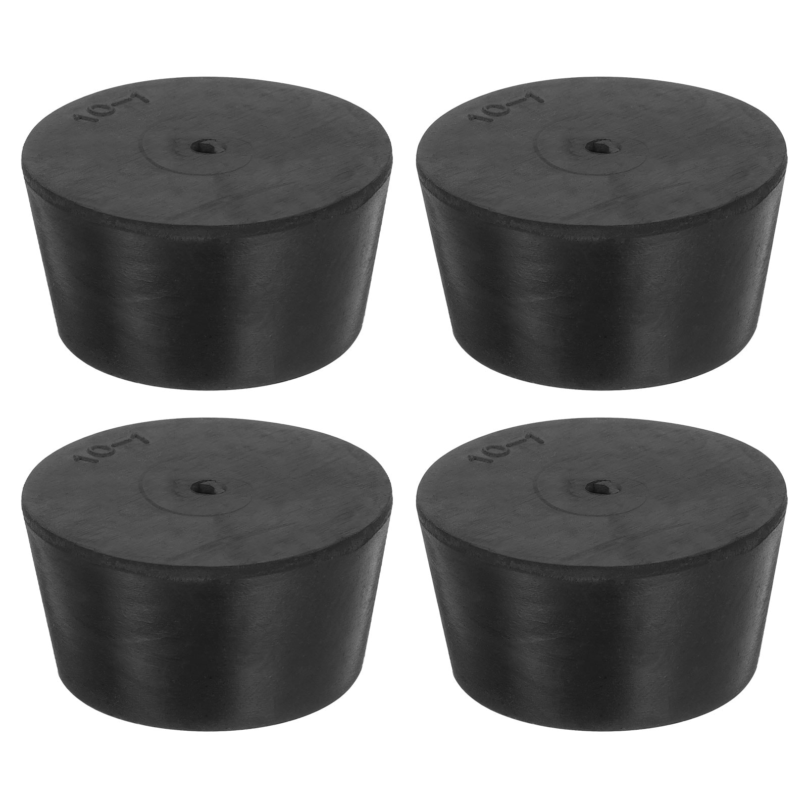 Unique Bargains - 4pcs 1-Hole Rubber Stopper Tapered Lab Seal Tube Stopper Plug for Test Tube Fla...