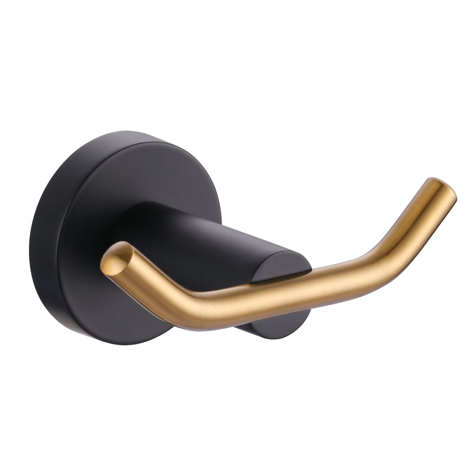WOWOW Black and Gold Single-Hook Wall Mount Towel Hook in the