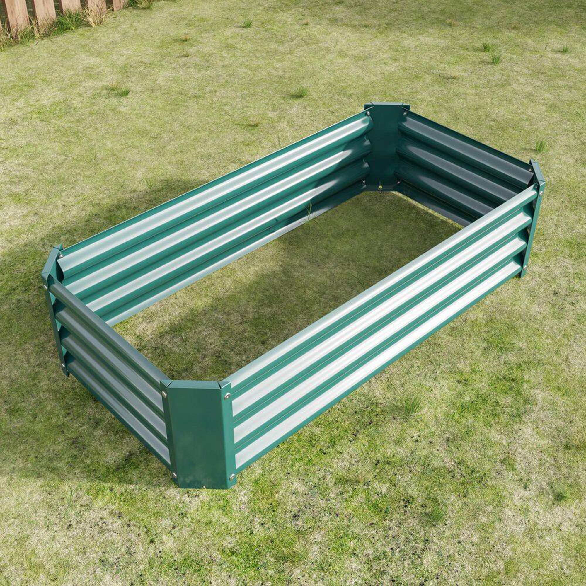 Gaierptone 24-in W x 47.24-in L x 11.81-in H Green Metal Raised Garden ...