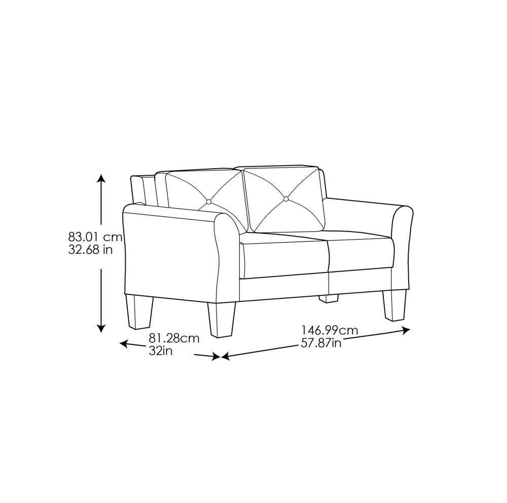 Lifestyle Solutions LSHA712BRN Sofas-Loveseats - View #3