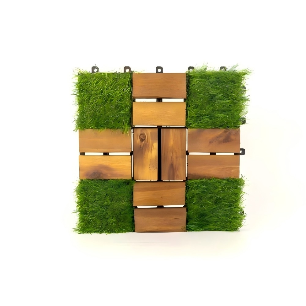 YOSIMFUR 10 Pack 12 x 12 Inch Acacia Wood Interlocking Assembled Flooring Tiles for Patio Garden Yard and Outdoor Deck #DO-D01027RGQTX
