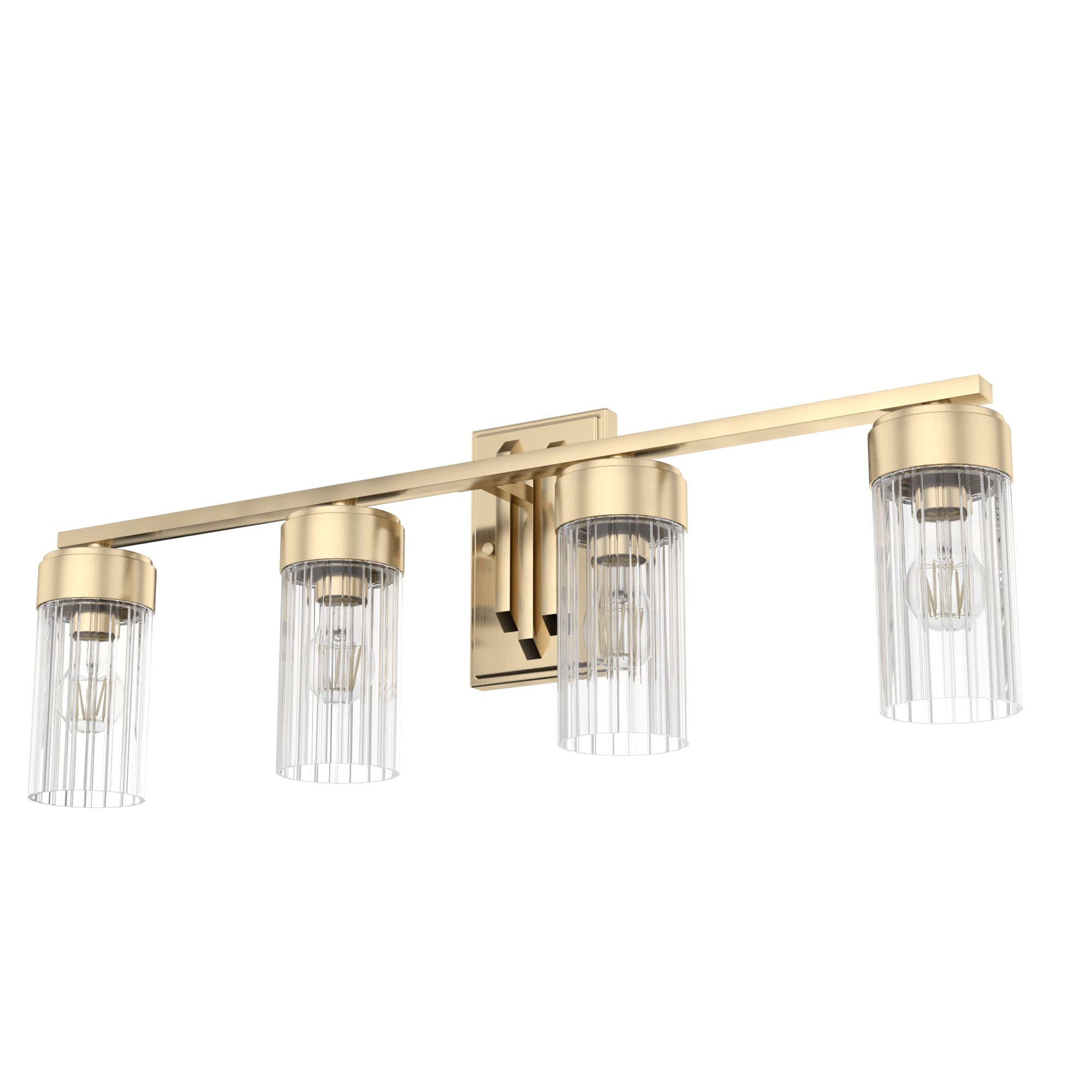 Gatz Alturas Gold 4-Light Fluted Glass Vanity Fixture