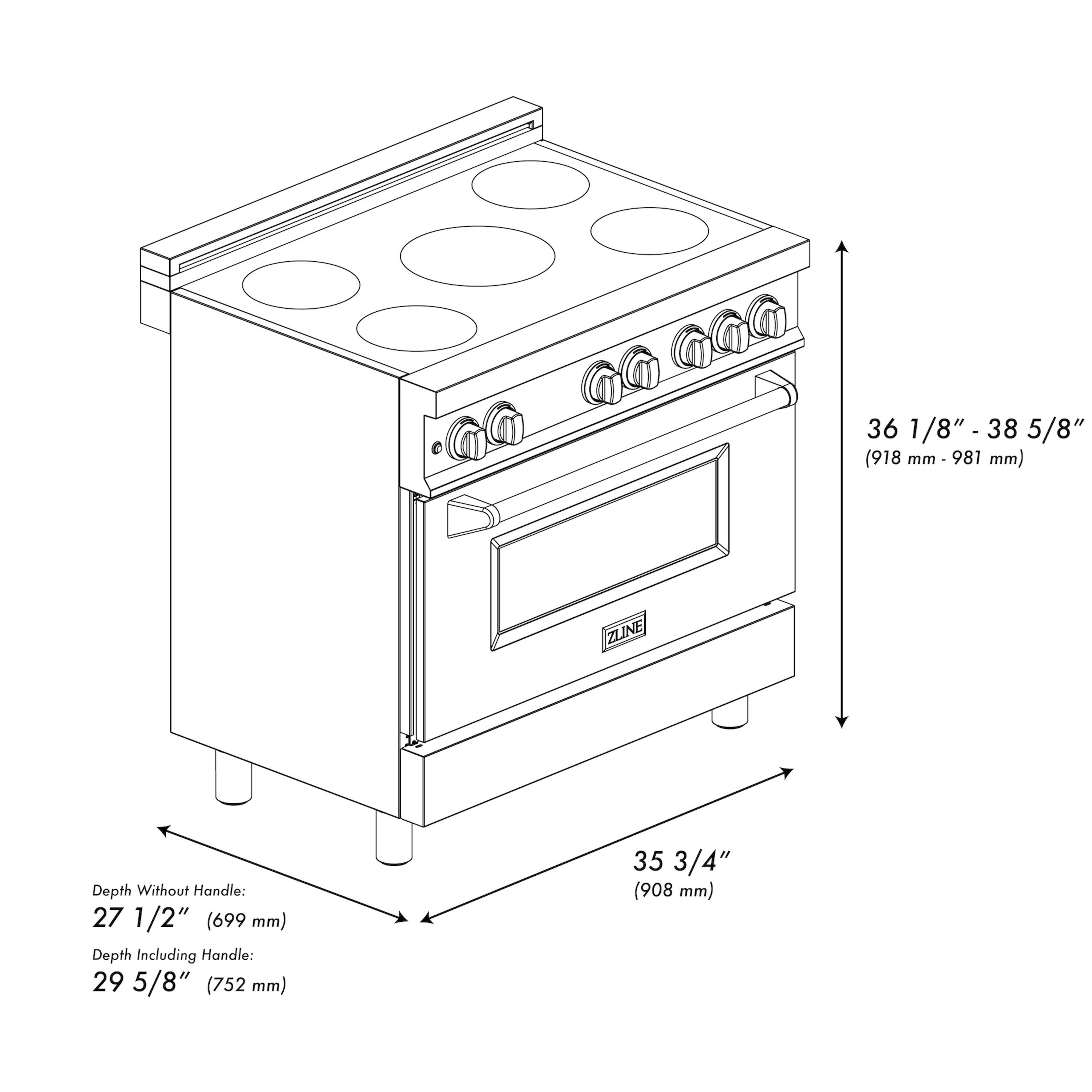 ZLINE KITCHEN & BATH RAIND-36 Induction-Ranges-Cc - View #15