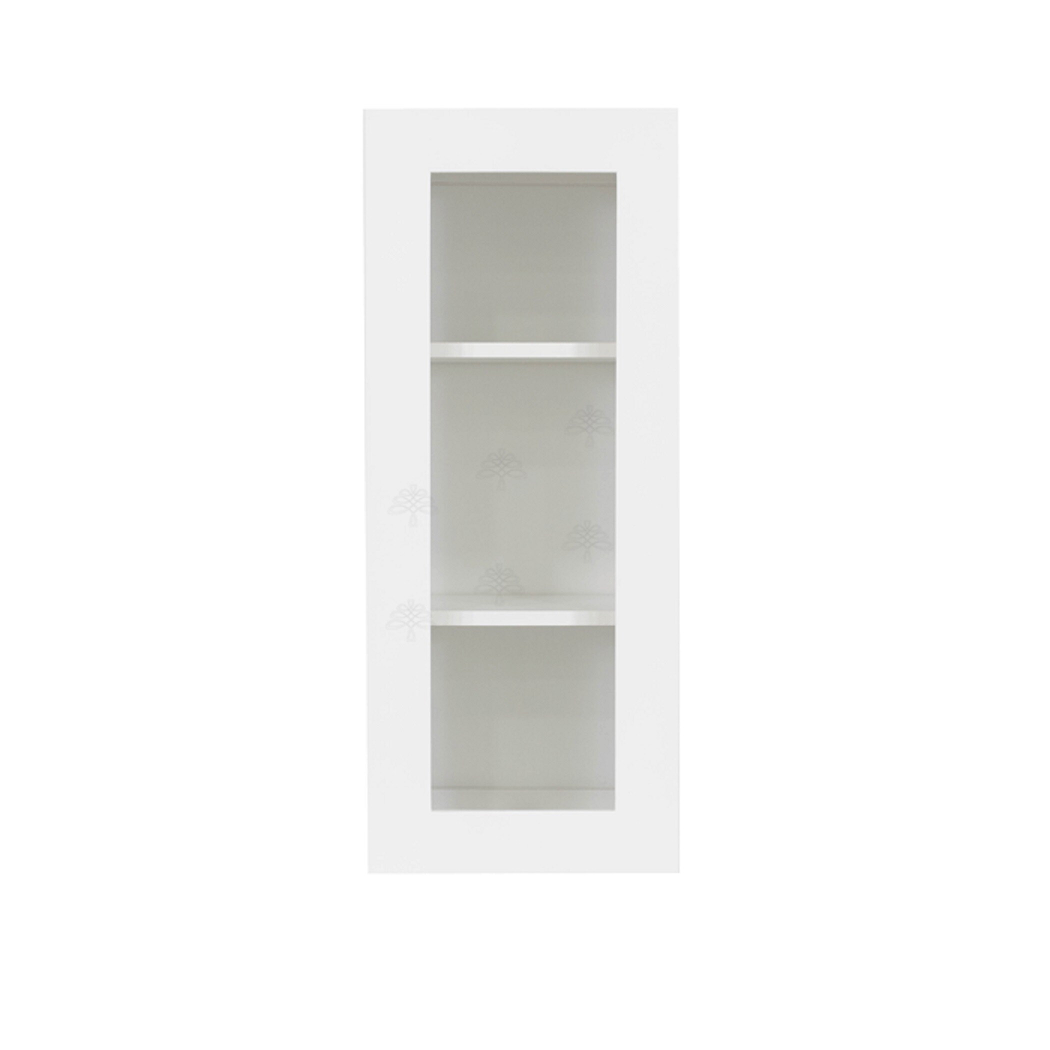 LifeArt Cabinetry ALW-WMD1230 12-in W x 30-in H x 12-in D White Maple Wall Fully Assembled Plywood Cabinet (Glass Panel Shaker Door Style)