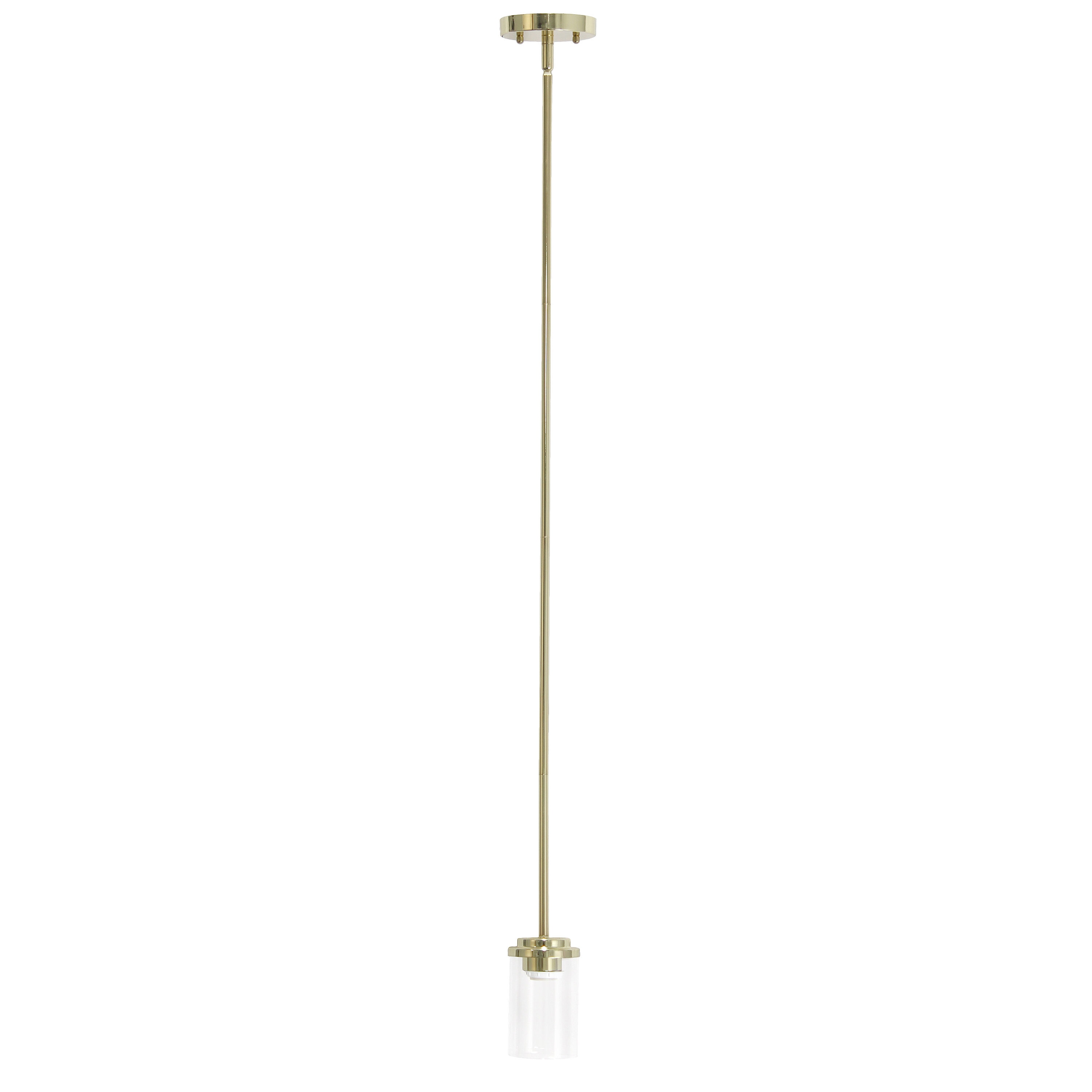 Gold Cylinder Glass Farmhouse Pendant Light