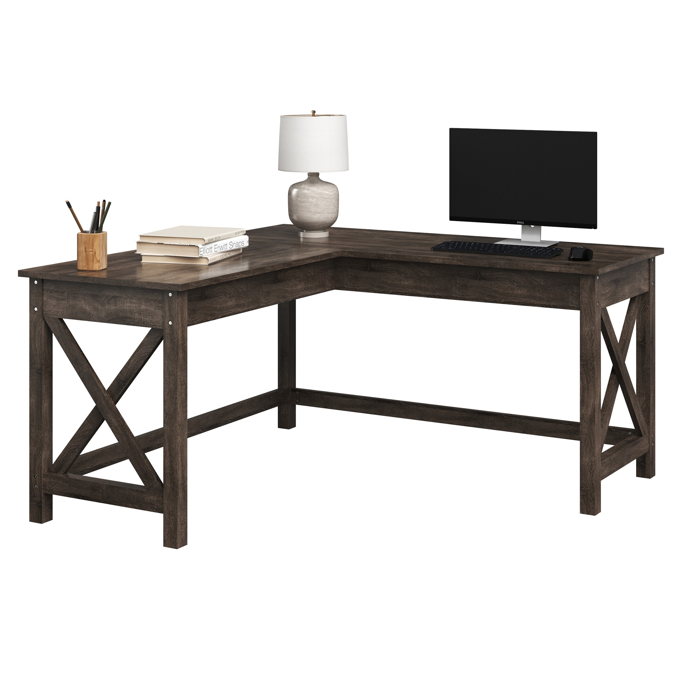 Lavish Home 80-DESK-L2-DGR desks - View #3