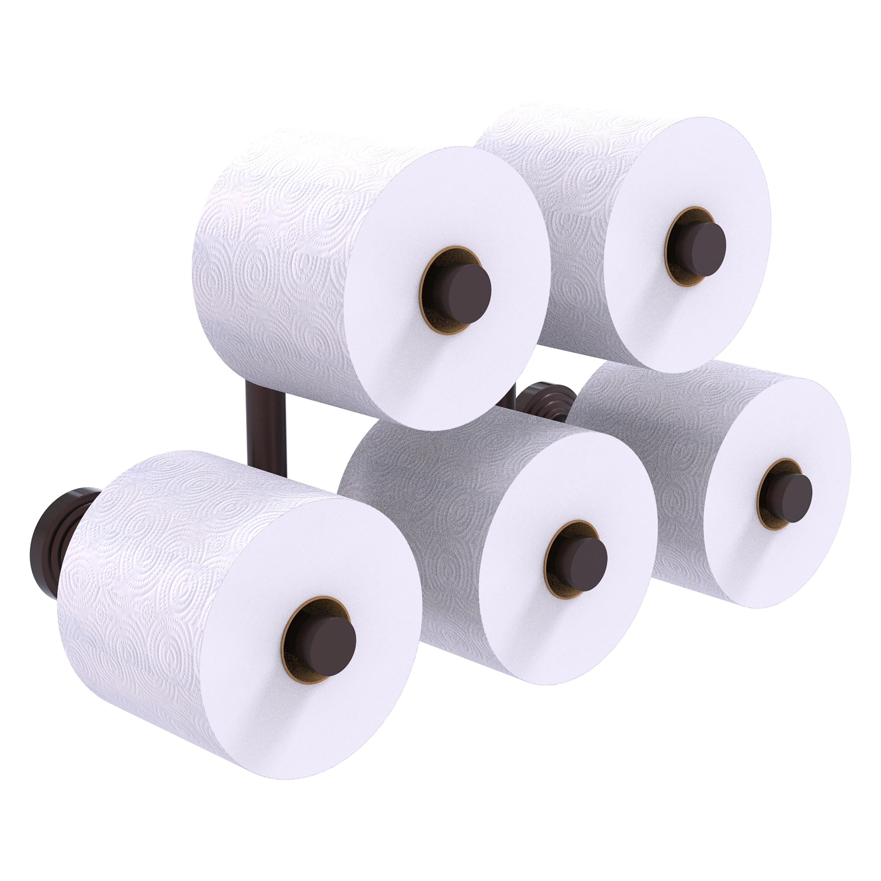 Allied Brass WP-24-5-ABZ Waverly Place Antique Bronze Wall mount Double post Toilet Paper Holder 5 -Rolls with Storage