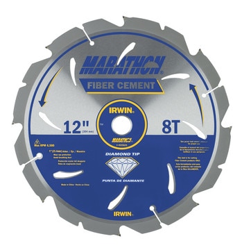 IRWIN 4935625 Fiber Cement 12-in 8-Tooth Carbide Circular Saw Blade