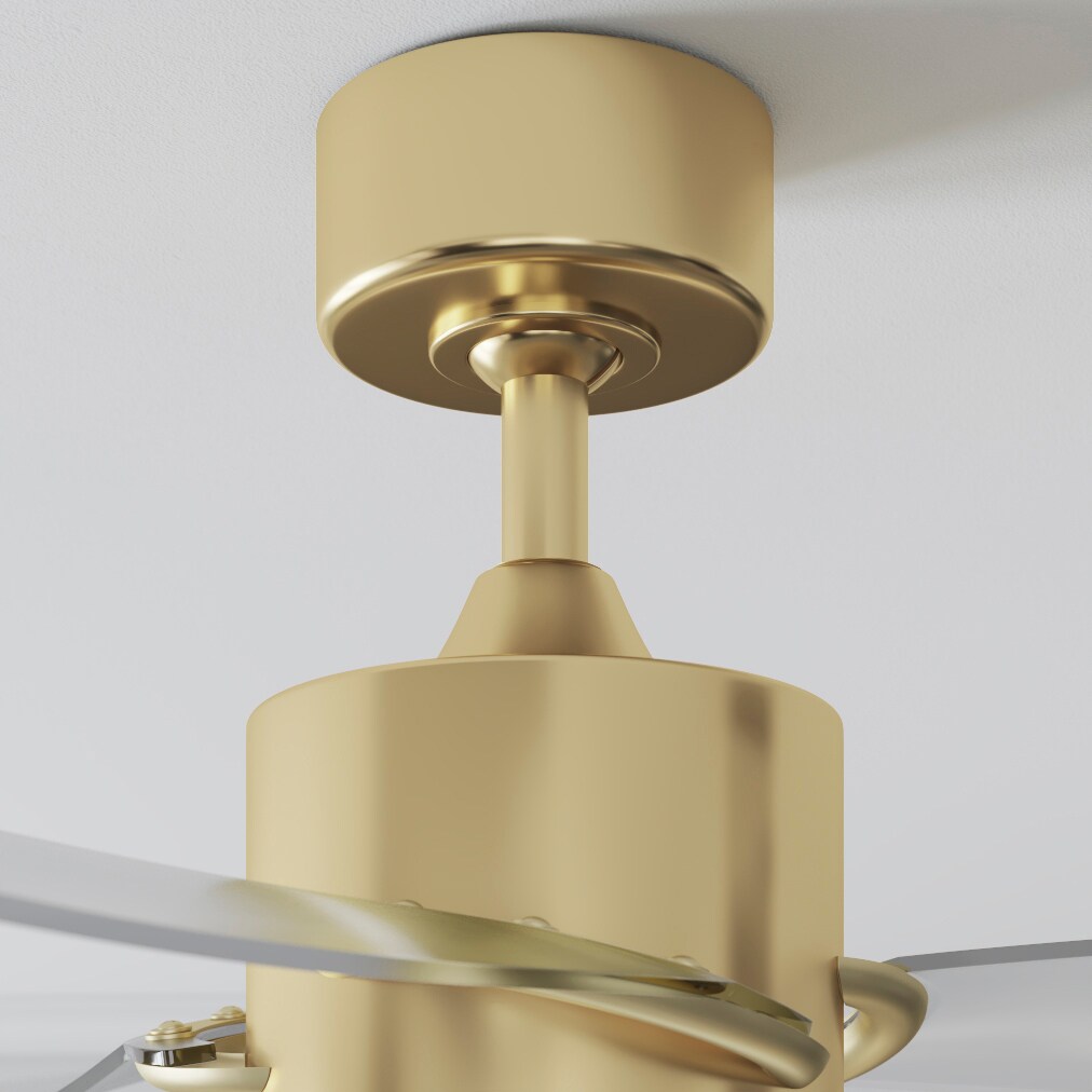 SculptAire 52" Brushed Satin Brass Ceiling Fan with Opal Frosted Light