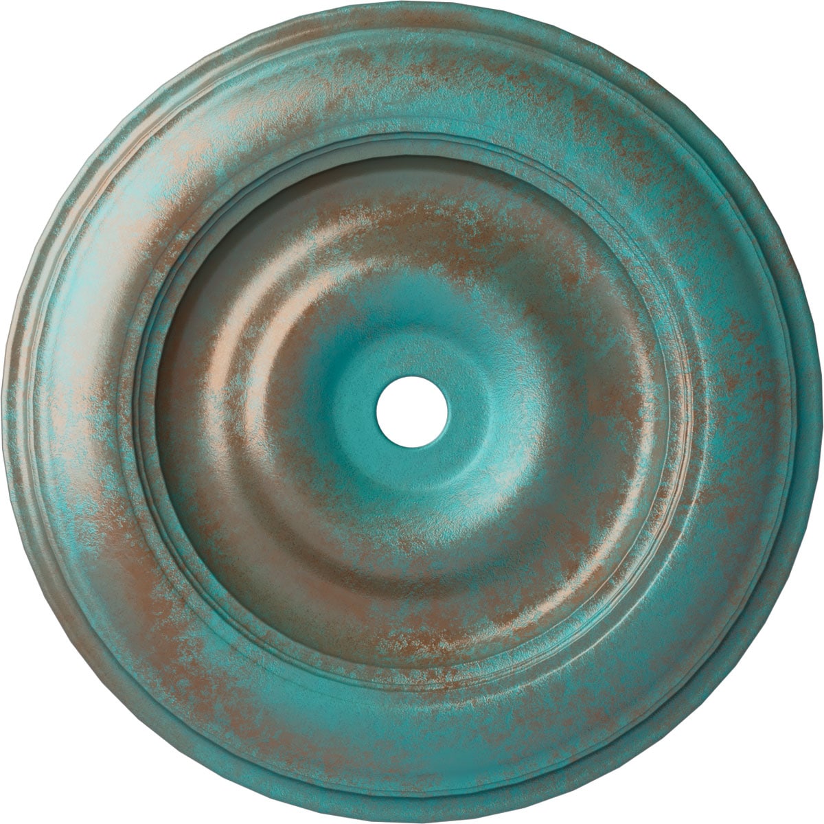 Ekena Millwork CM44CLCGS Classic 44.5-in W x 44.5-in L Painted Copper Green Patina Polyurethane Whole Ceiling Medallion