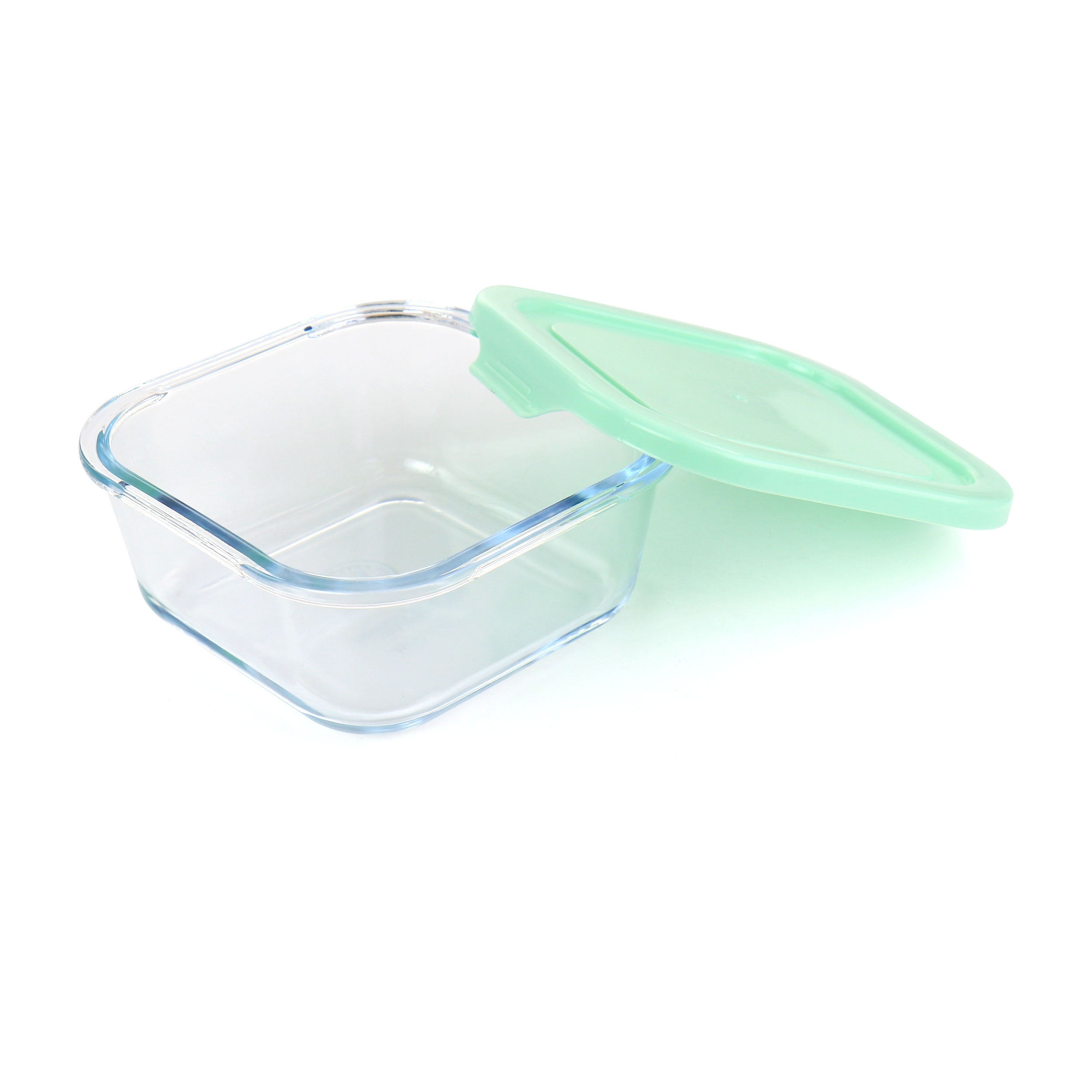 Martha Stewart 3-Piece Plastic Stackable Container Set, Mint Green