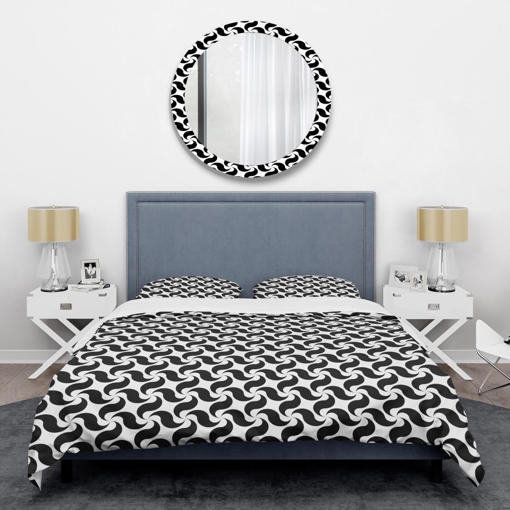 Designart BED24607-T 3 -Piece Black Twin Duvet cover Set