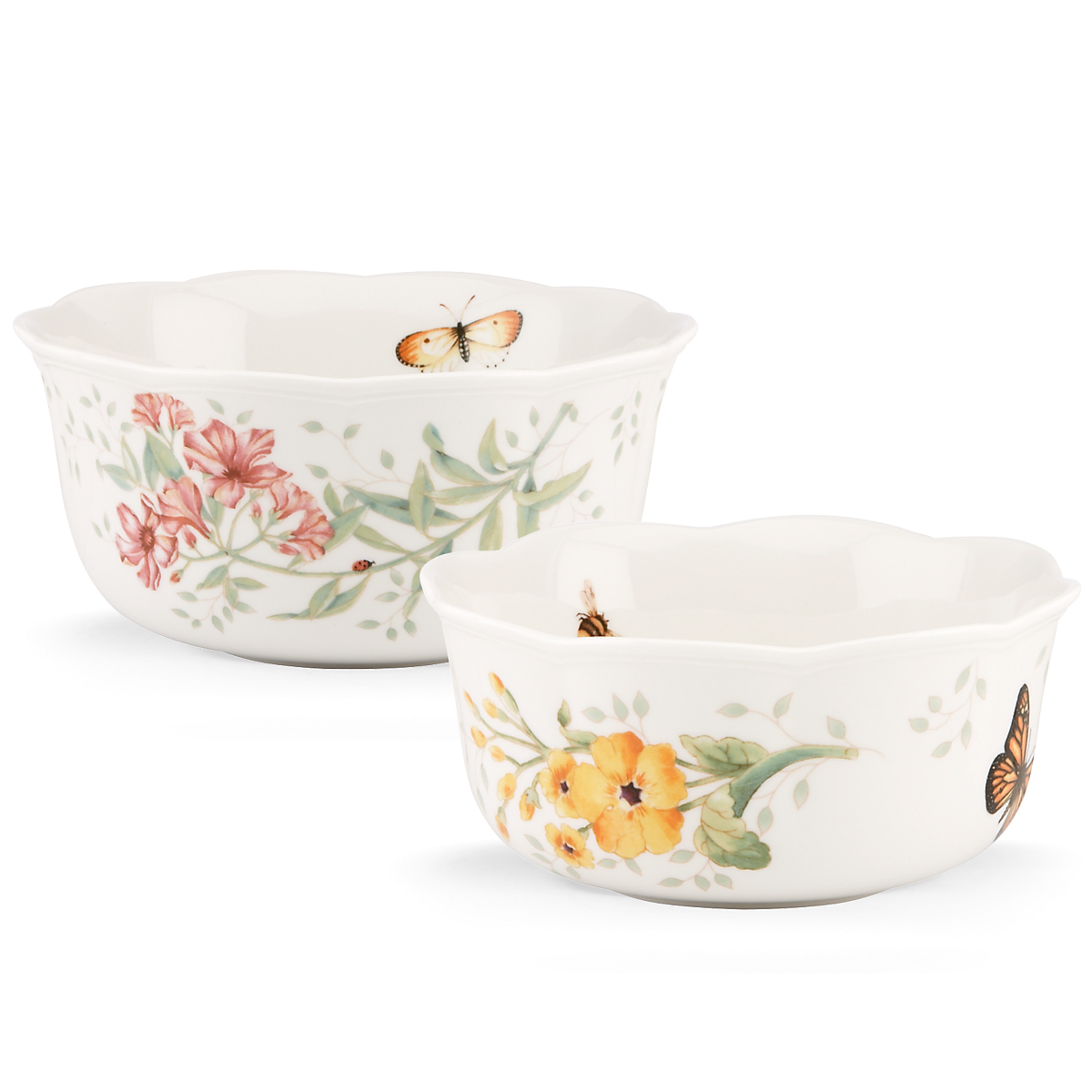 LENOX 820579 Butterfly Meadow 2-piece Nesting Bowl Set