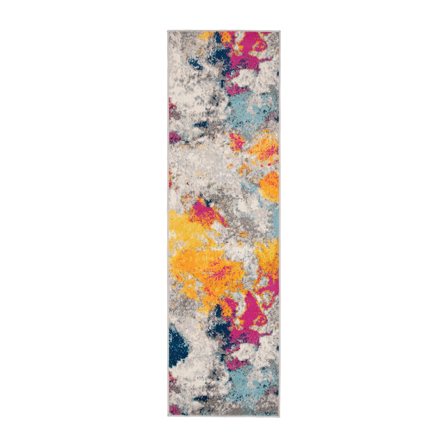 World Rug Gallery 232MULTI27X8 2 x 8 (ft) Loomed Polyester/Polypropylene Multi Rectangular Indoor Distressed/Overdyed Global Runner rug