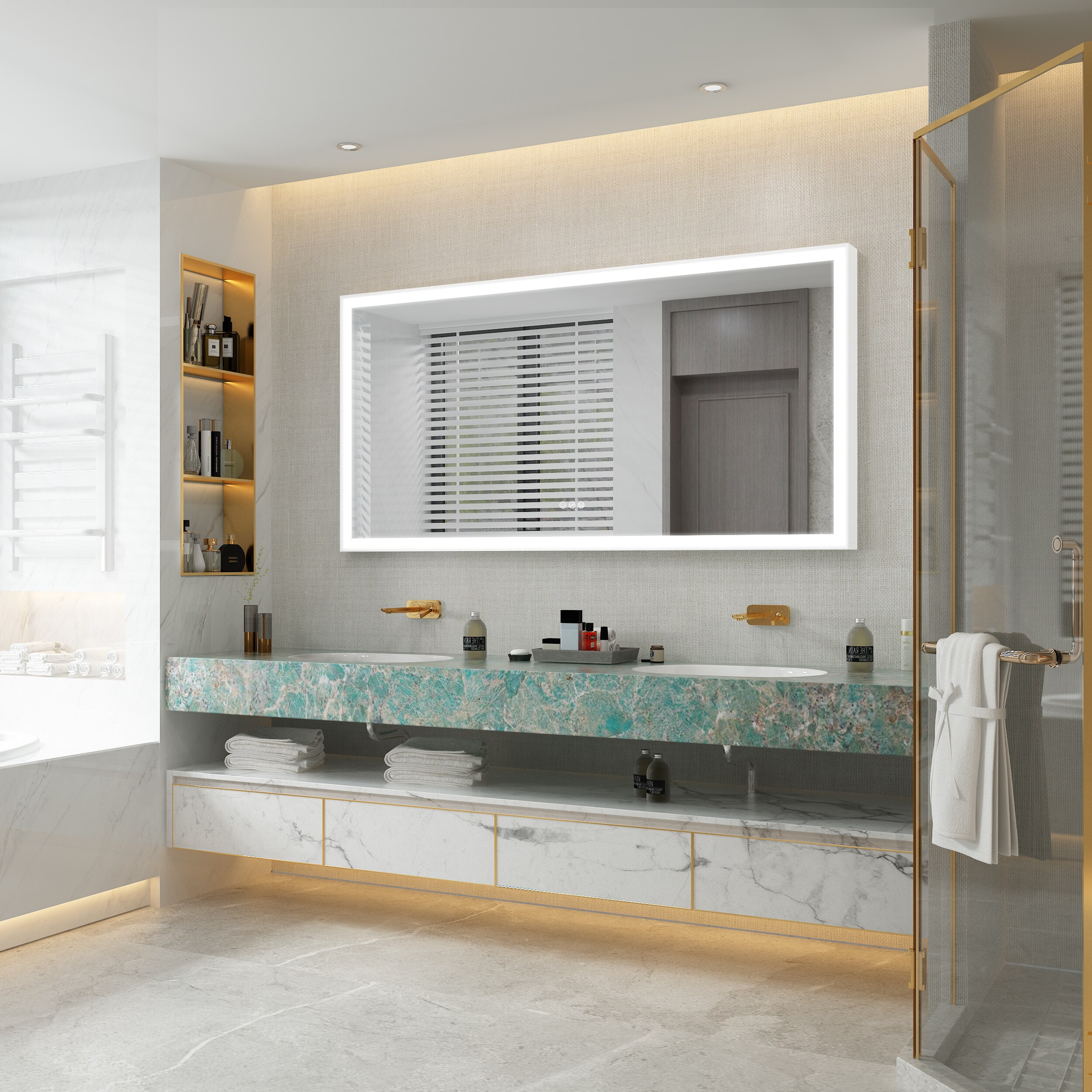 WELLFOR M1FM7236WT Framed-Bath-Mirrors - View #3
