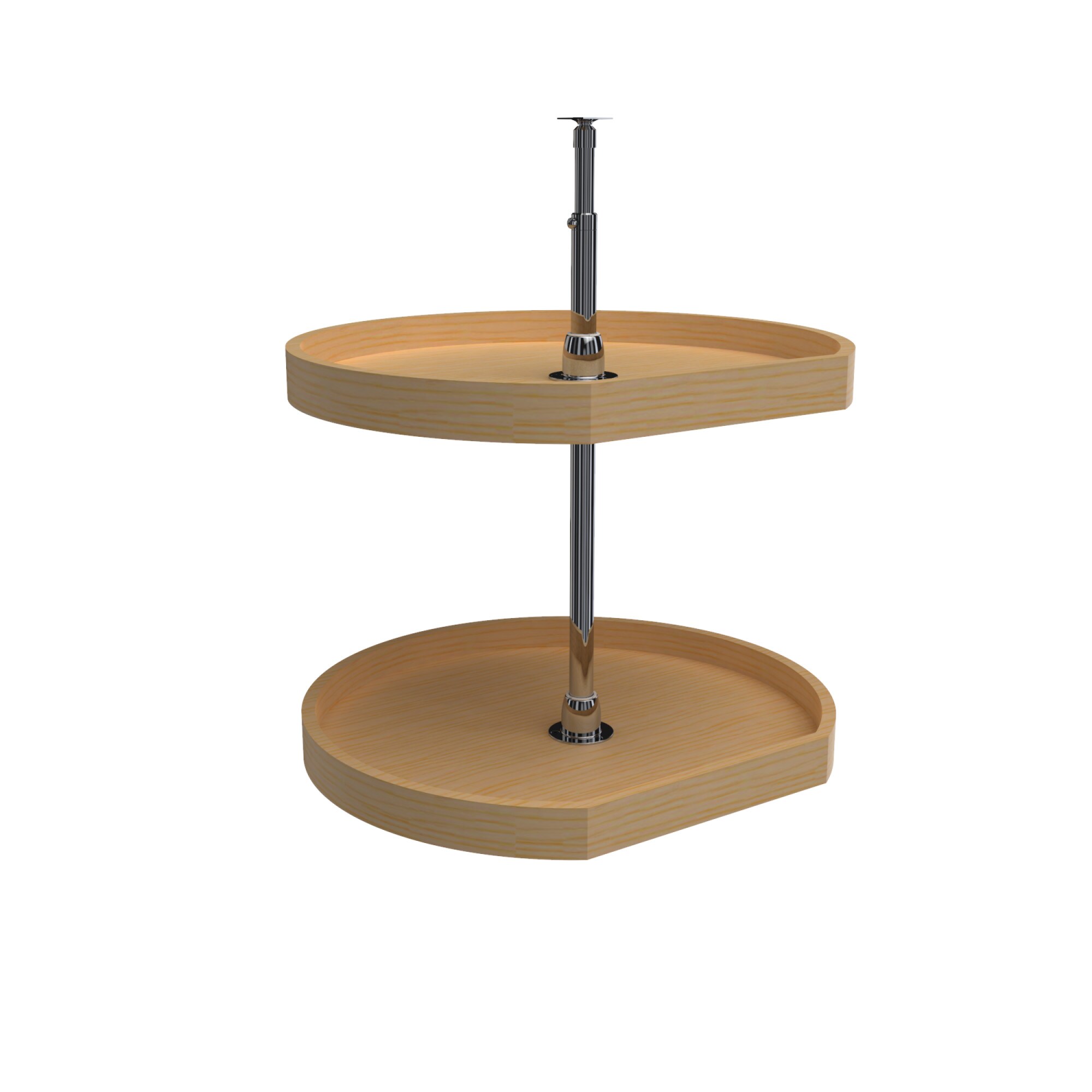 Rev-A-Shelf 4WLS272-22-52 2 -Tier Natural Maple Wood Adjustable Height D-shape Cabinet Lazy Susan