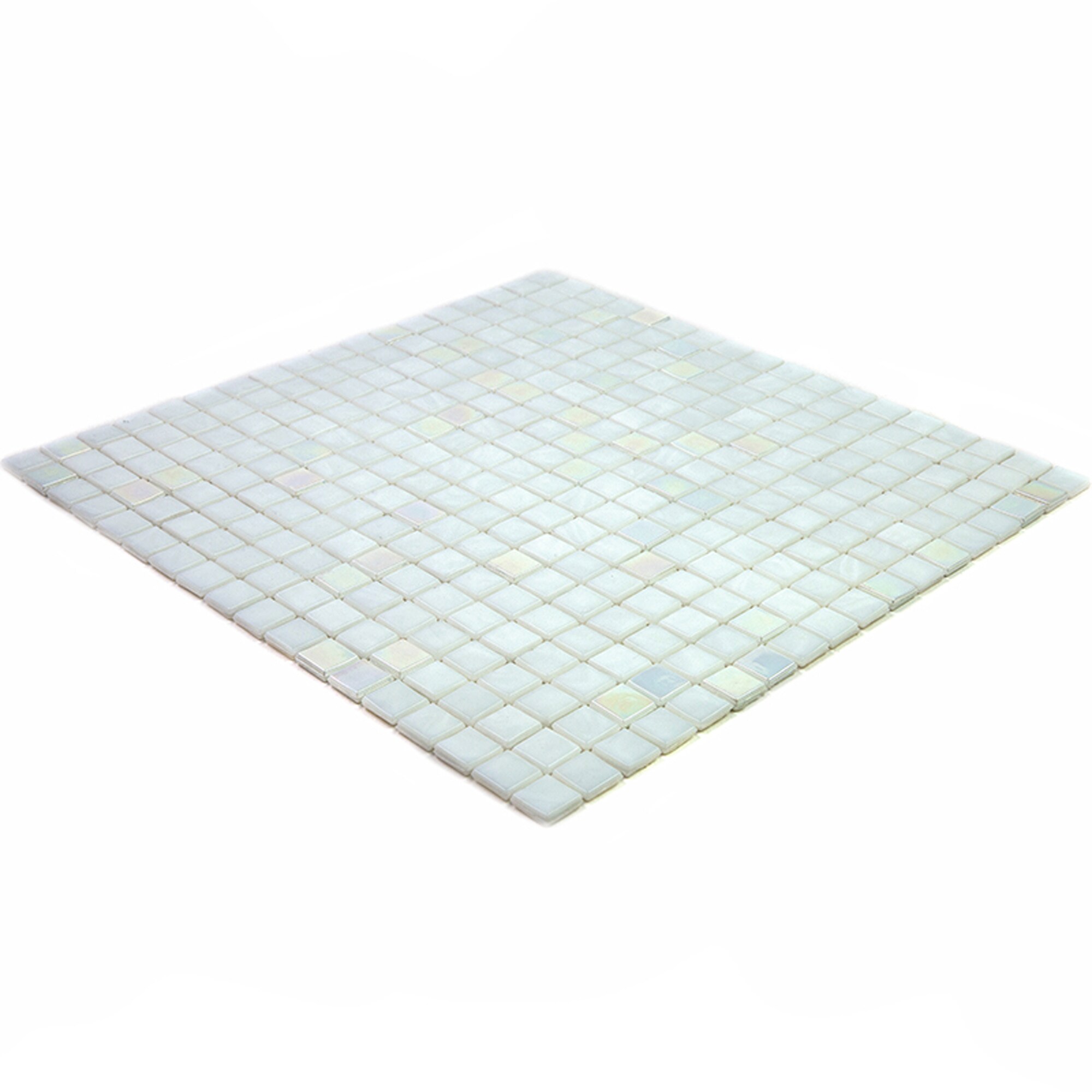 Pearl White Glossy Glass Mosaic Tile for Walls and Floors