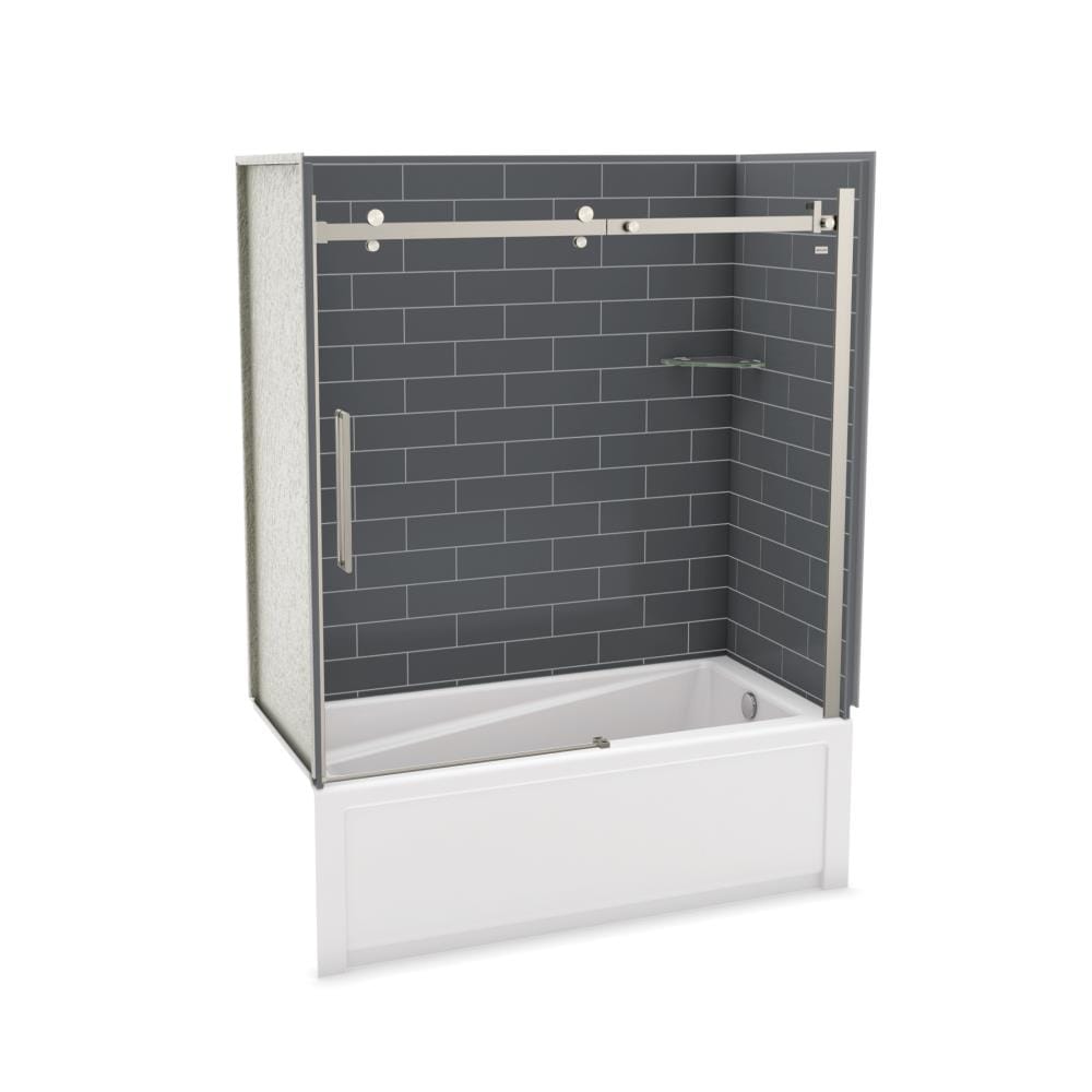 MAAX 106913-301-019-104 Utile 32-in W x 60-in L x 81-in H Metro Thunder Grey 5 -Piece Bathtub Shower Combination Kit (Right Drain) with Tub and Wall Included