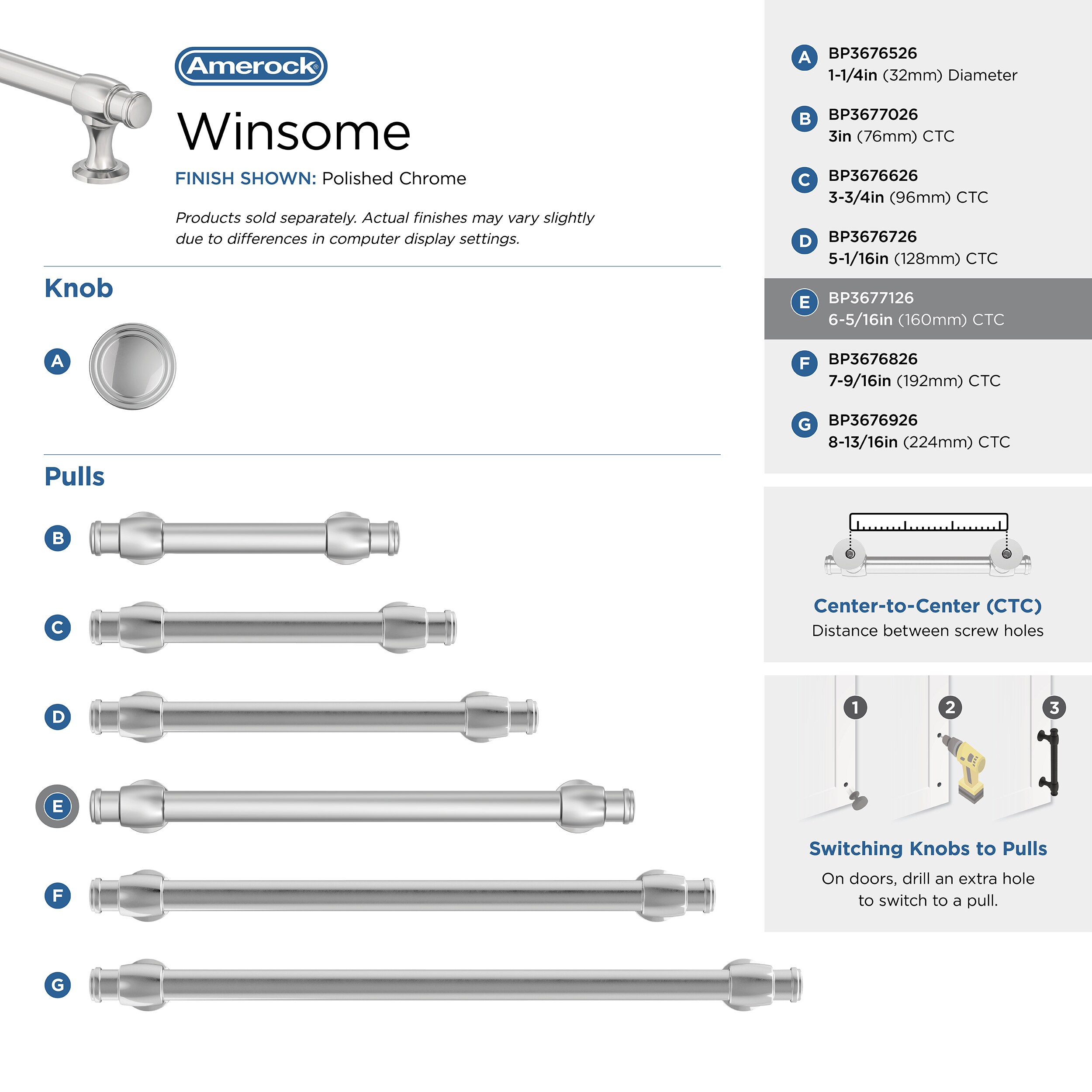 Amerock BP3677126 Cabinet-Pulls - View #6