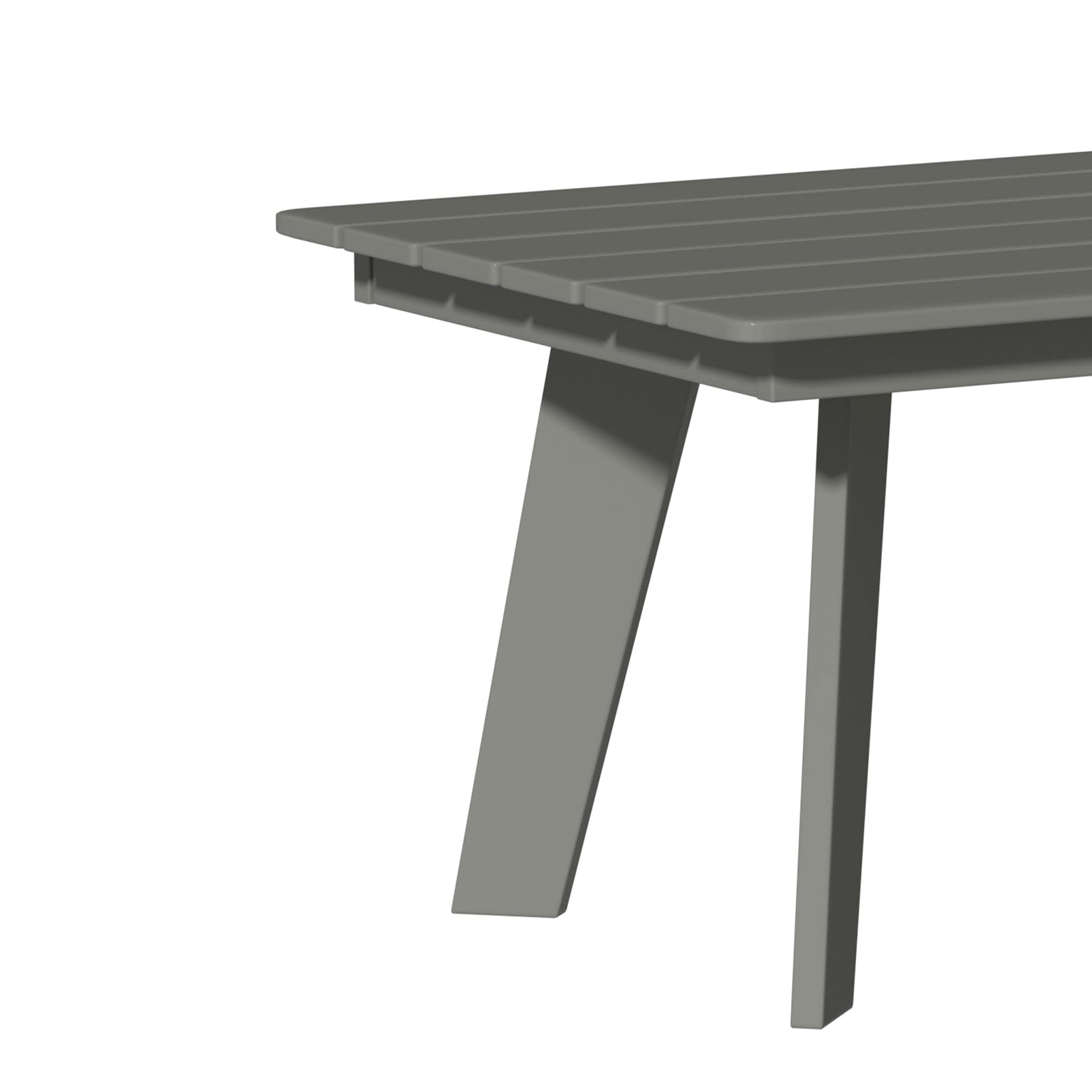 Gray Steel Rectangle Outdoor Coffee Table with Tapered Legs