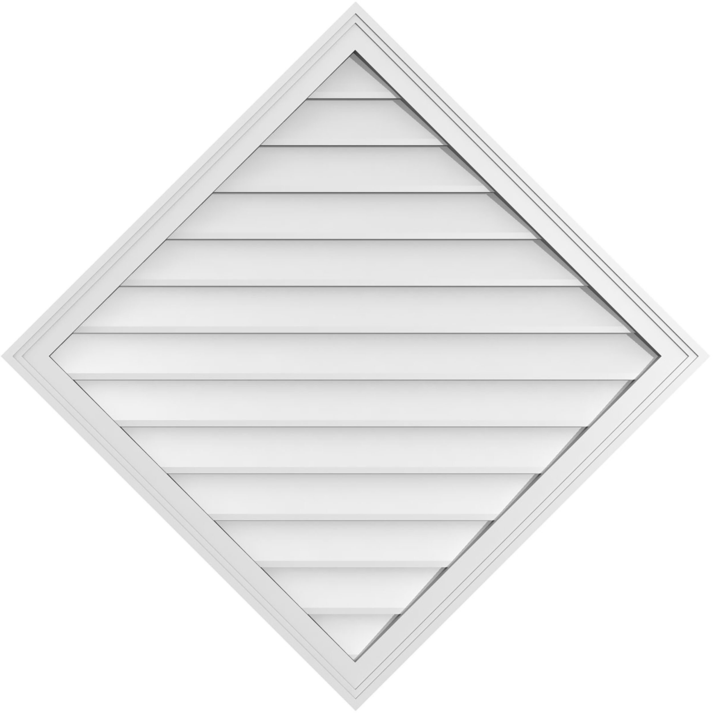 Ekena Millwork GVPDI42X4202SF 42-Inches x 42-Inches Off-white Diamond PVC Gable Louver Vent