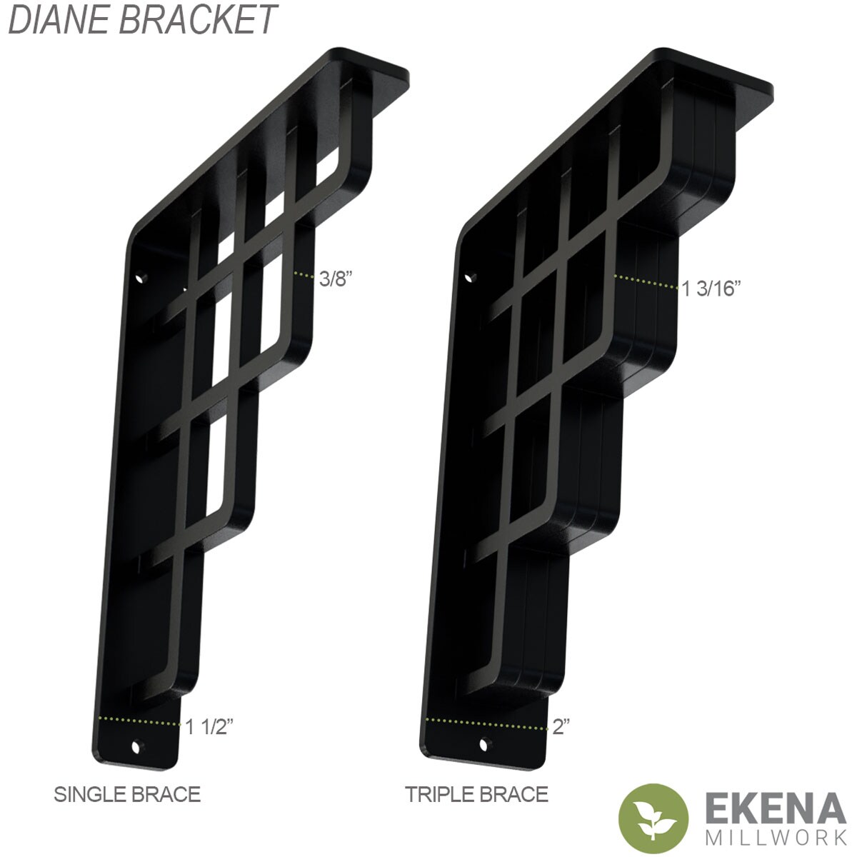 Ekena Millwork BKTM02X12X15TDI Mending-Plates-Brackets-Braces - View #2