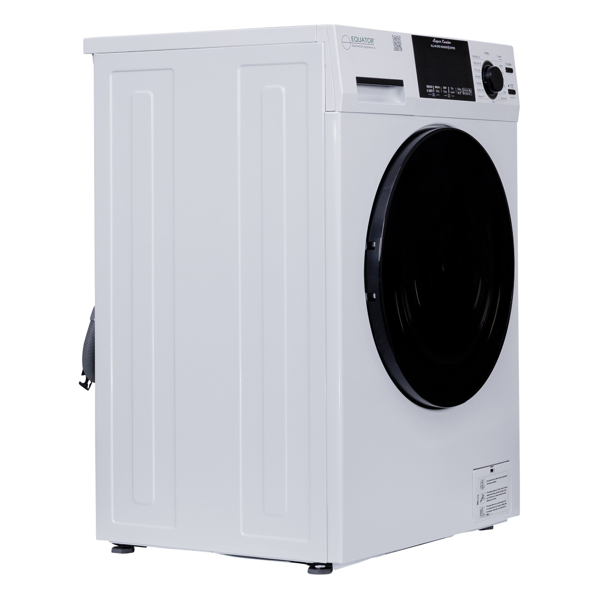 Equator White Compact Combo Washer Dryer with Pedestal Storage Drawer