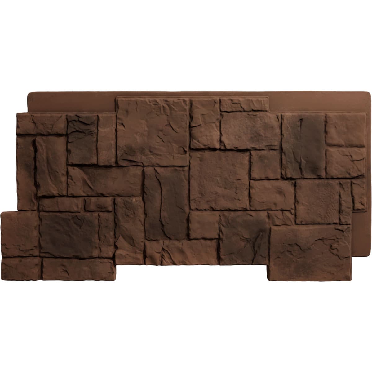 Ekena Millwork PNU24X48CRCB 49-in x 24.5-in Castle Rock Stacked Stone 8 Square feet Canyon Brown Faux stone veneer