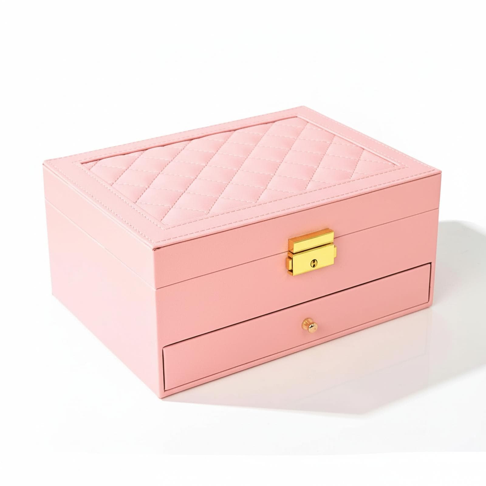 Baginizer  Large PU Leather Jewelry Organizer Box Two Layers for Earrings Bracelets Rings Watches
