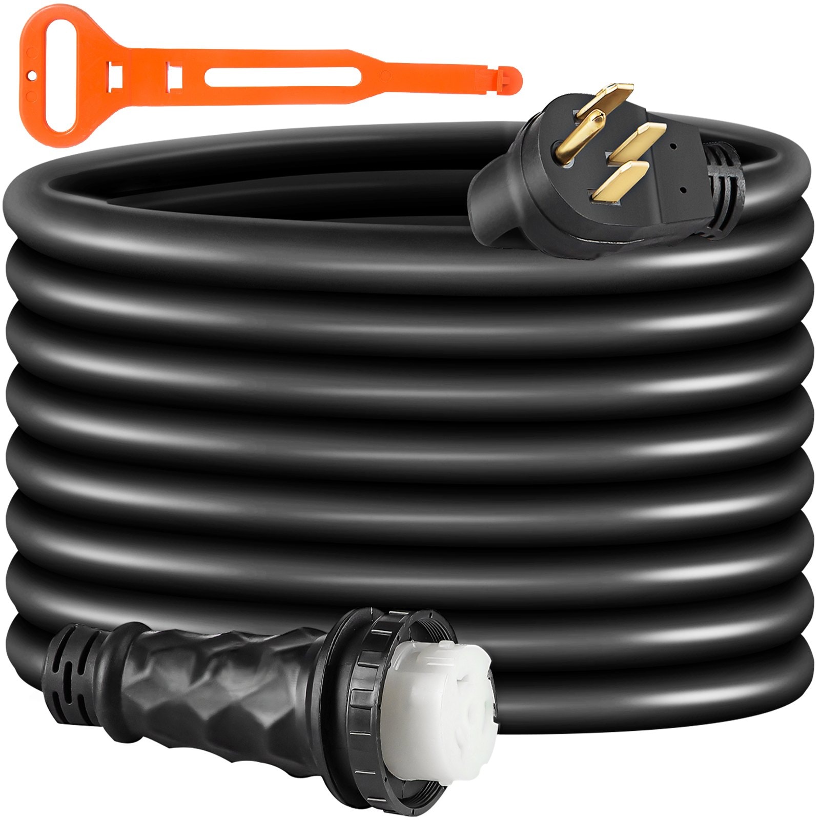 SUGIFT 50A 125 250V 50 ft RV Extension Cord with NEMA 14-50P to SS2-50R Twist Lock 6AWG Power Cable