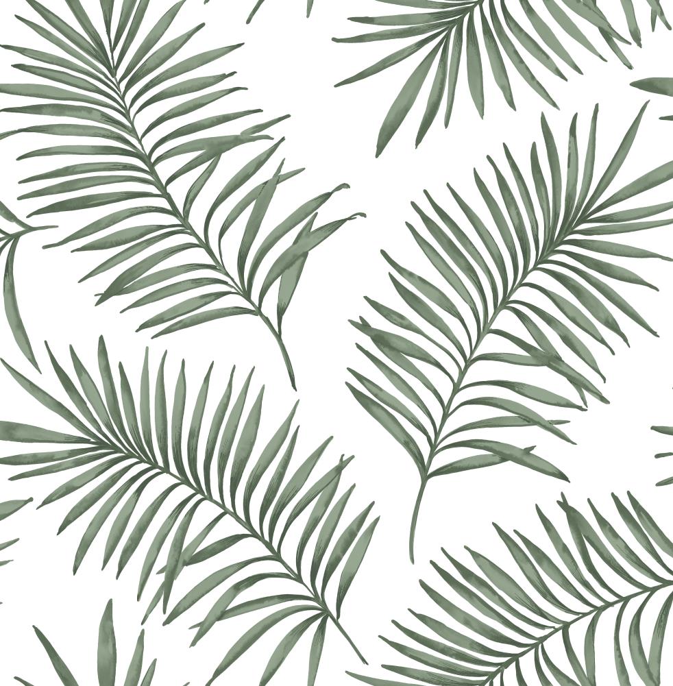 Superfresco Easy Scandi Leaf White and Green Forest Wallpaper at Lowes.com