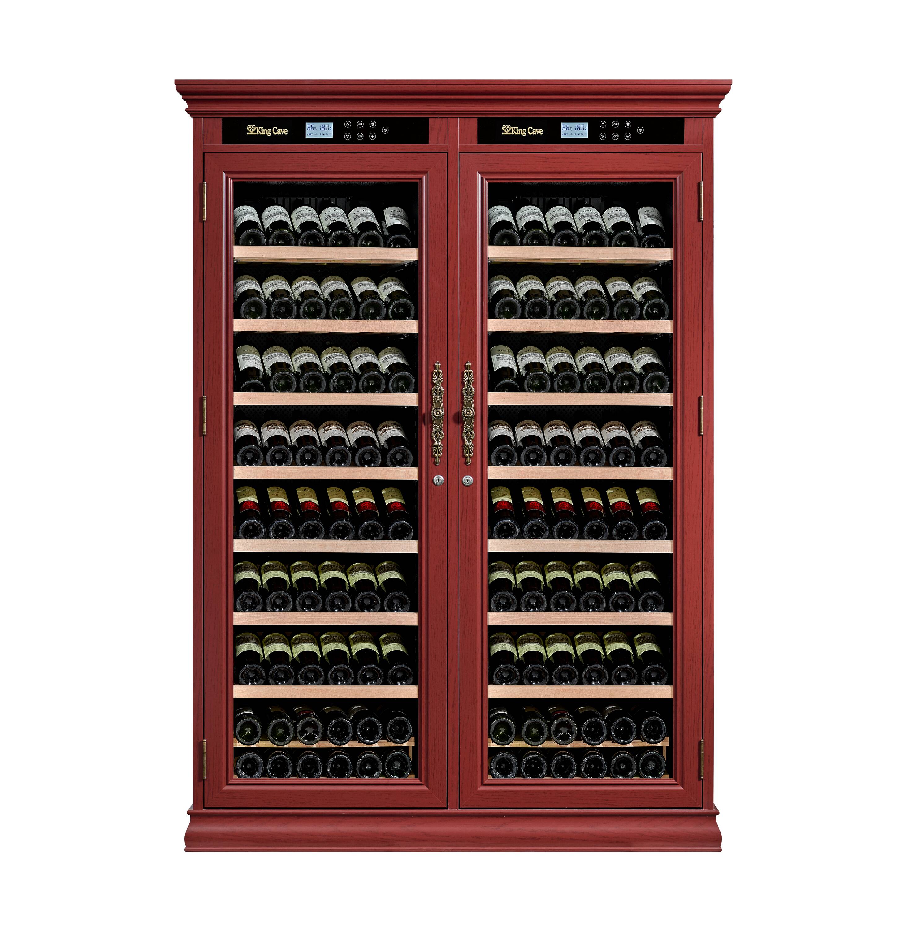 Xspracer - 52.8-in W 204 -Bottles Burgundy Freestanding Indoor Wine Cooler