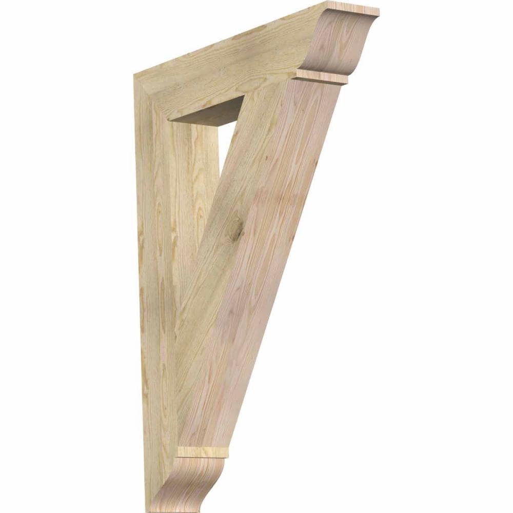 Ekena Millwork BKT06X32X44TRA01RDF Traditional traditional rough sawn 6-in x 32-in x 44-in Douglas fir Brown Wood Standard bracket
