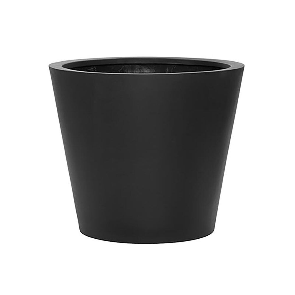 Vasesource ESSEX2023BL Round 19.25-Inches W Extra Large Black Mixed/Composite Indoor/Outdoor Planter