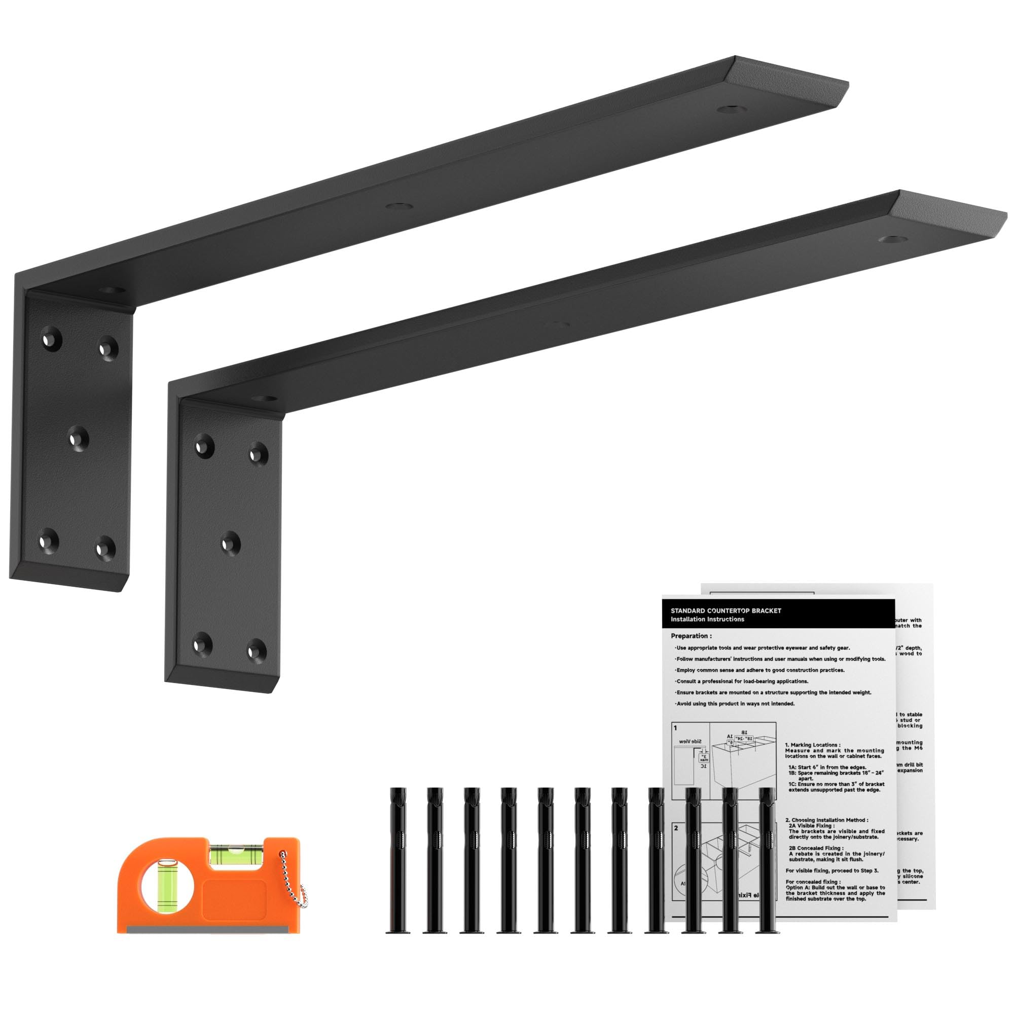 UUDULY  20 Countertop Support Brackets 2 Pack 3 8 Thick Heavy Duty Standard Front Mounted L Countertop Support Bracket for Shelves Bracket for