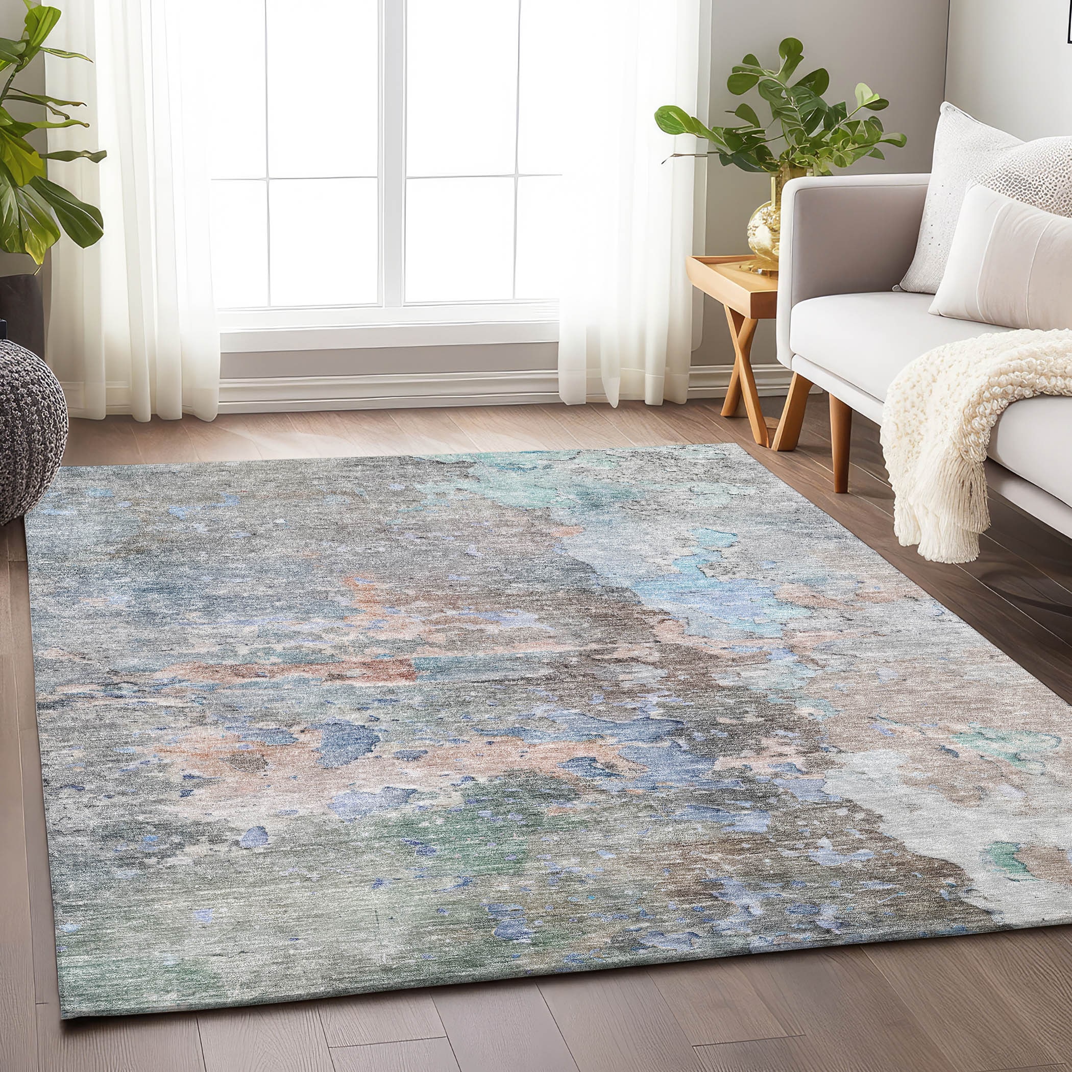 Addison Rugs ACN1234TP8X10 Chantille ACN1234TP 8 x 10 (ft) Polyester Taupe Rectangular Indoor/Outdoor Geometric Machine washable Area rug